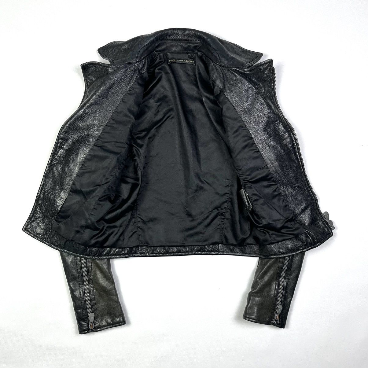 Balenciaga Balenciaga Vintage Leather Moto Jacket Luxury Black Size XS / US 0-2 / IT 36-38 - 3 Thumbnail