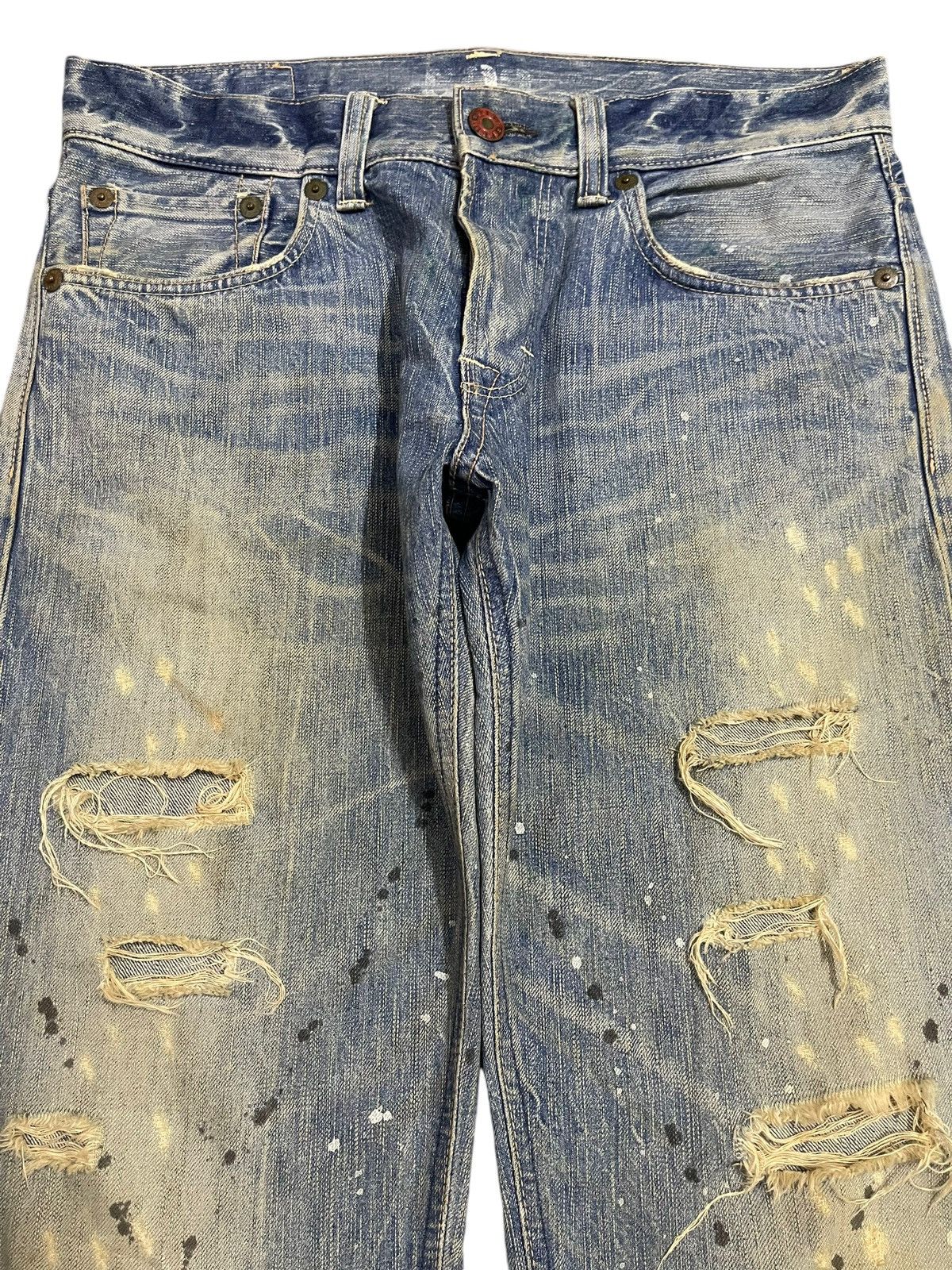 Edwin Vintage Japan Edwin 503 Mud Wash Paint Splatter Loose Jeans Size US 34 / EU 50 - 3 Thumbnail