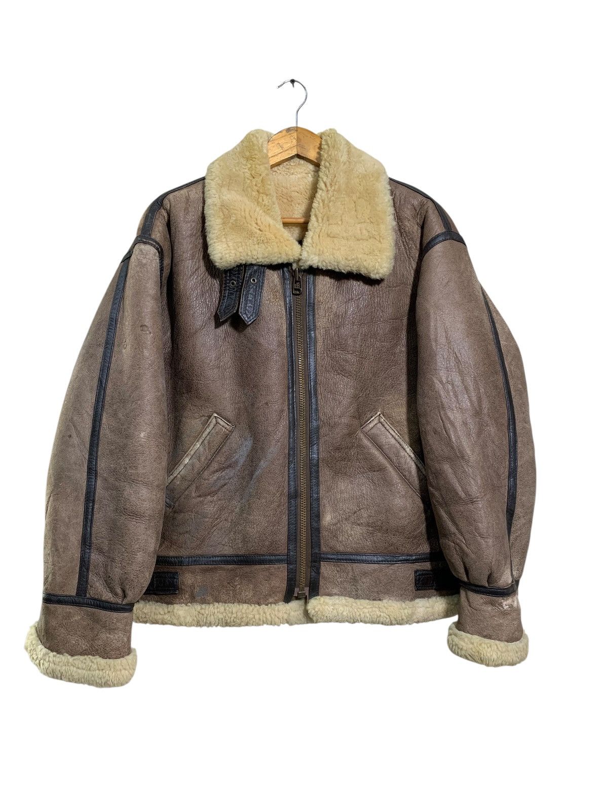Cockpit USA 🔥VTG TYPE B-3 SHEEPSKIN LEATHER JACKET Size US L / EU 52-54 / 3 - 1 Thumbnail