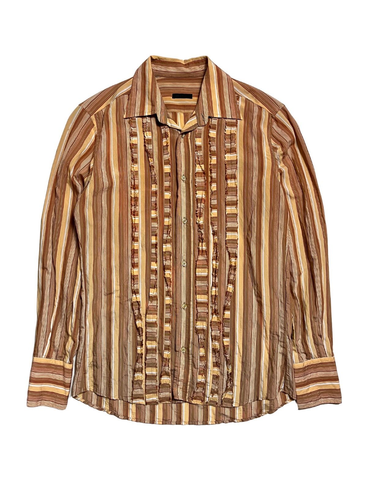 DAVID NAMAN 2000s - David Mayer Rebuild Stripe Button Up Shirt Size US M / EU 48-50 / 2 - 1 Thumbnail