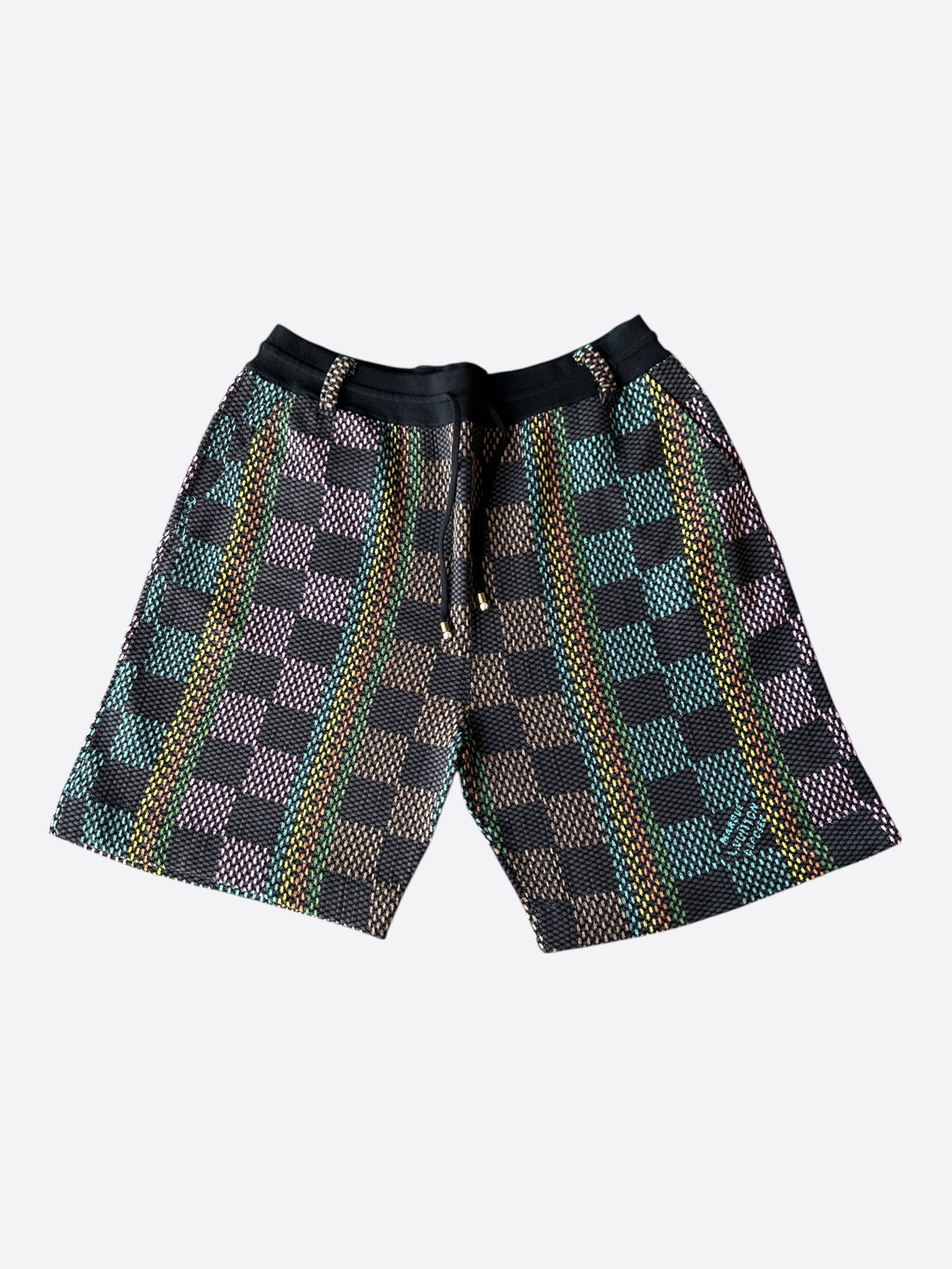 Louis Vuitton Louis Vuitton Black & Multicolor Damier Knit Shorts Size US 40 / EU 56 - 1 Thumbnail