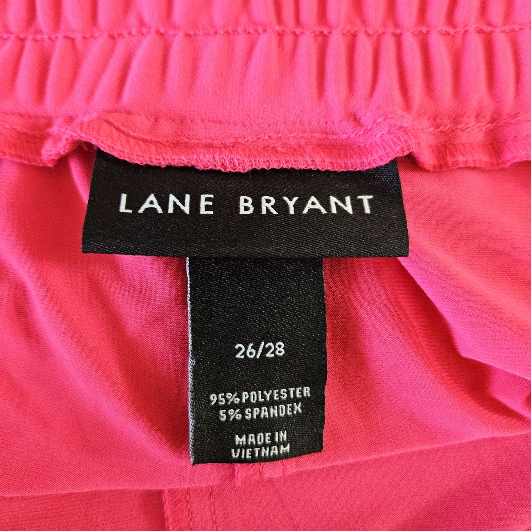 Vintage Lane Bryant Shorts Womens Pull On High Rise Pink 26/28 Plus Solid Polyester Spandex 22.5" Waist 5.5" Inseam 16.5" Rise Womens Size 26" / US 2 / IT 38 - 3 Thumbnail