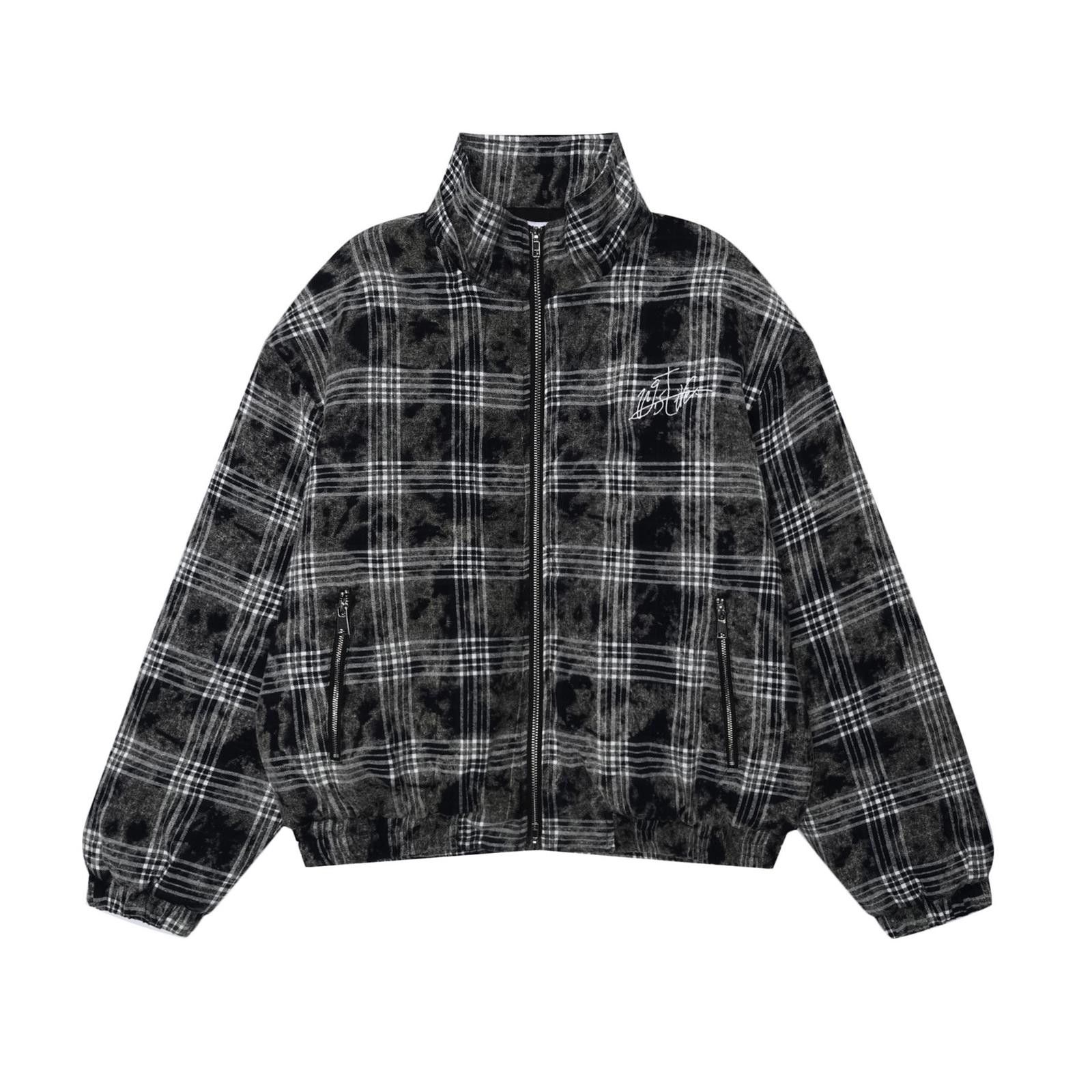 Japanese Brand Black Plaid Hooded Quilted Jacket, Casual Zip-Up Hoodie Size US M / EU 48-50 / 2 - 4 Thumbnail
