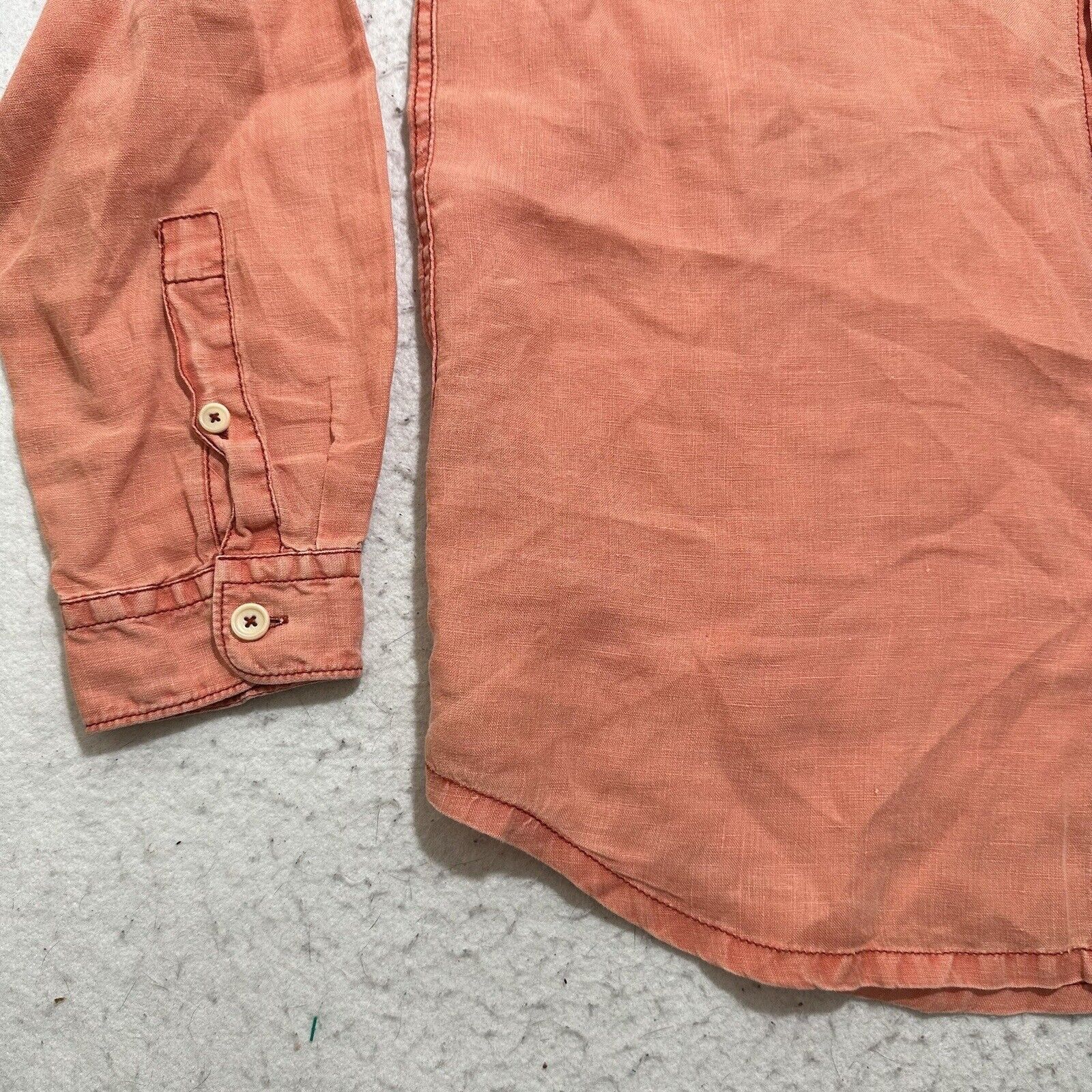 Tommy Bahama Tommy Bahama Large Linen Salmon Orange Button Down Shirt Size US L / EU 52-54 / 3 - 5 Thumbnail