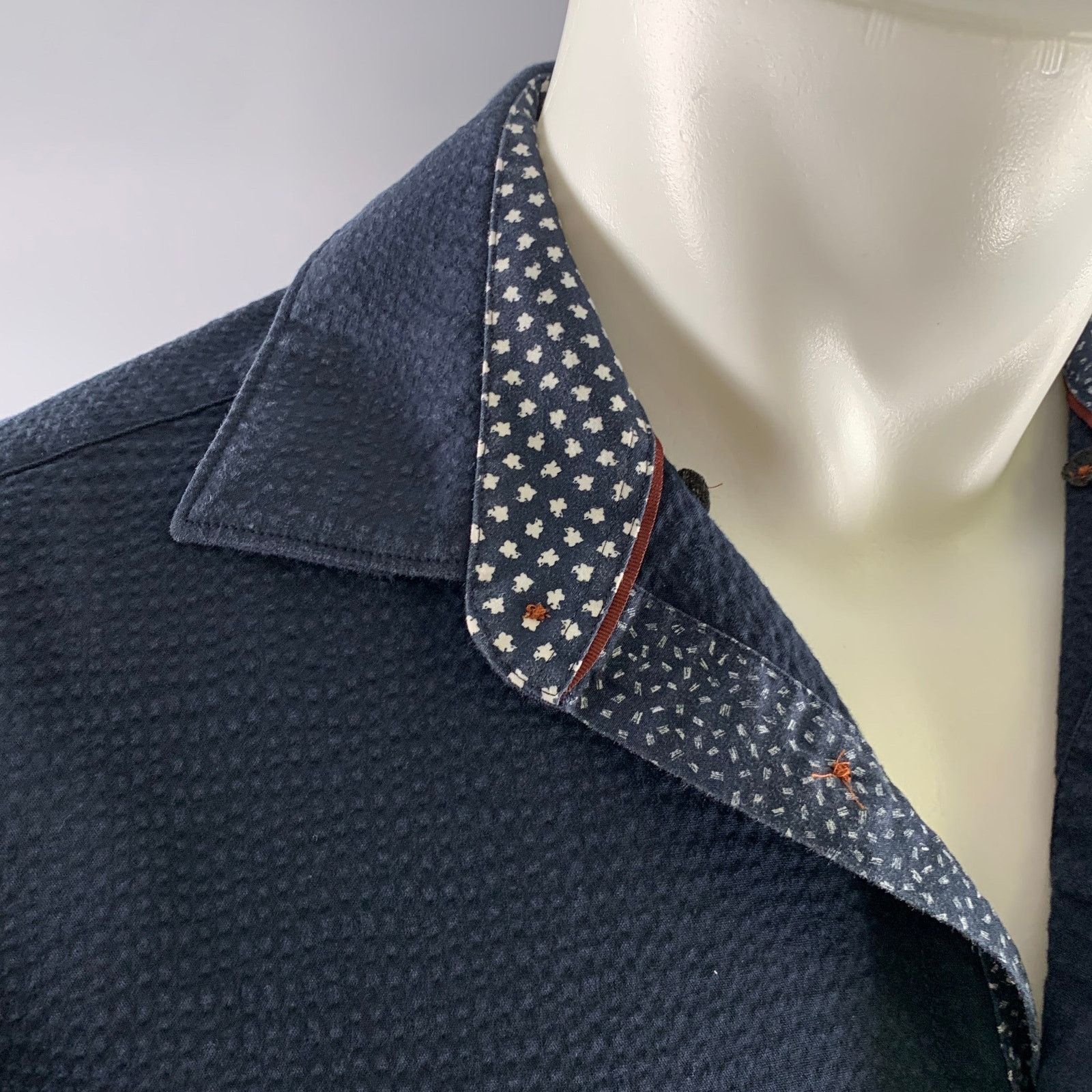 Ted Baker TED BAKER Size S Navy Cotton Blend Button Down LS Shirt Size US S / EU 44-46 / 1 - 5 Thumbnail