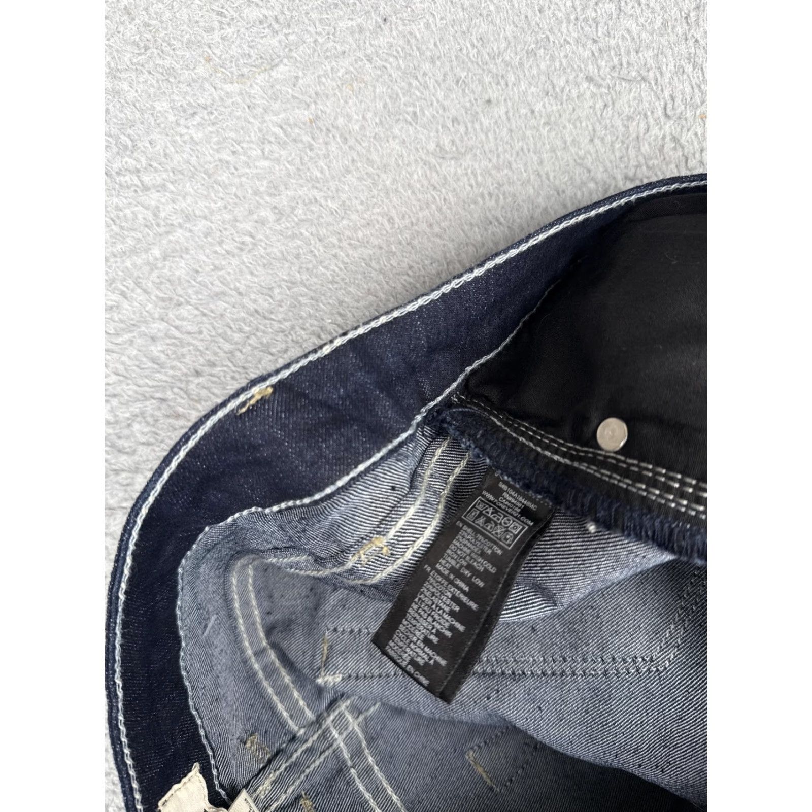Denime 2.1 Denim Skinny Jeans Womens 29 Blue Dark Wash Distressed Mid Rise 29x27 Slim Size 29" - 7 Thumbnail