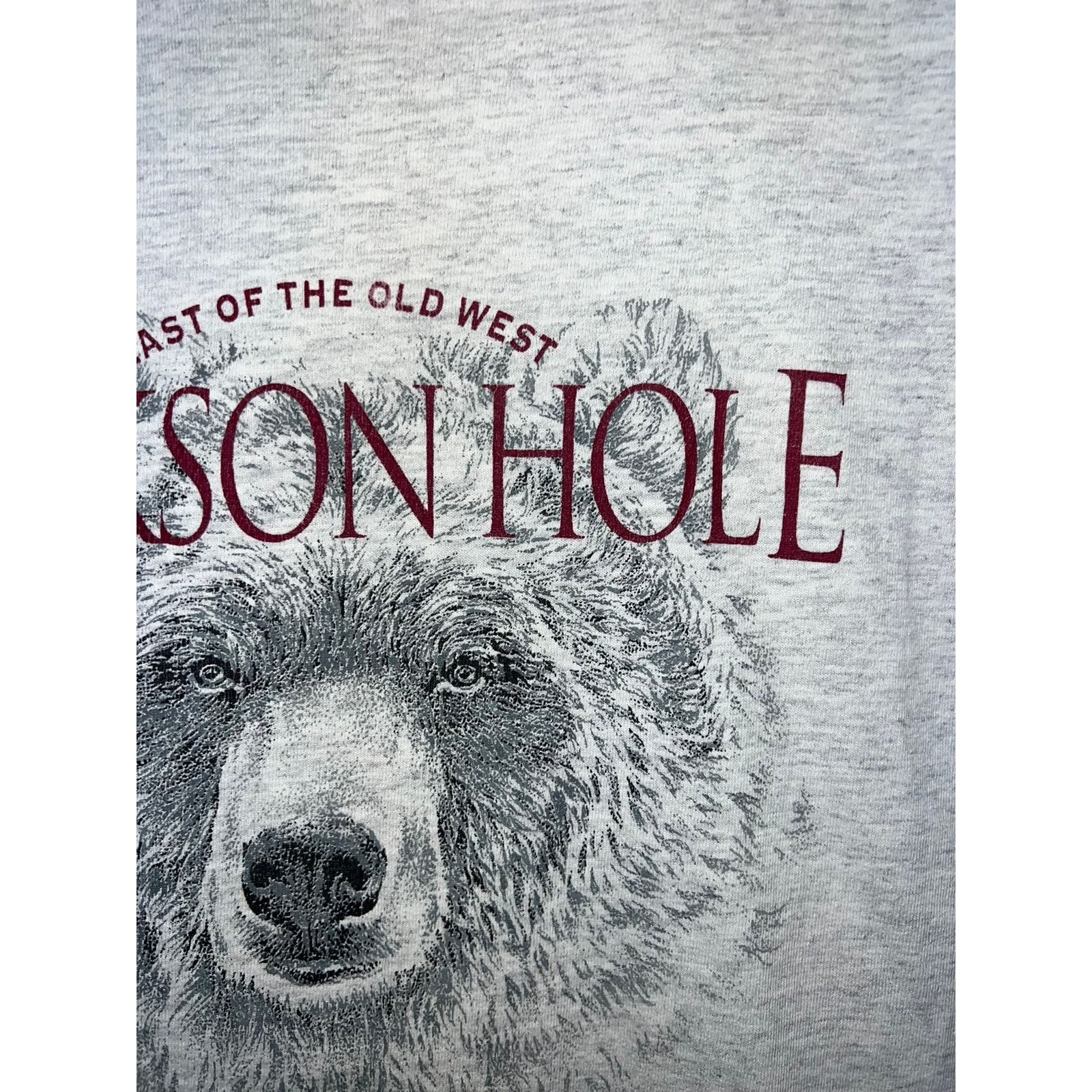 Jerzees Vintage Jackson Hole Shirt Big Bear Animal Tee 90s Large Size US L / EU 52-54 / 3 - 4 Thumbnail