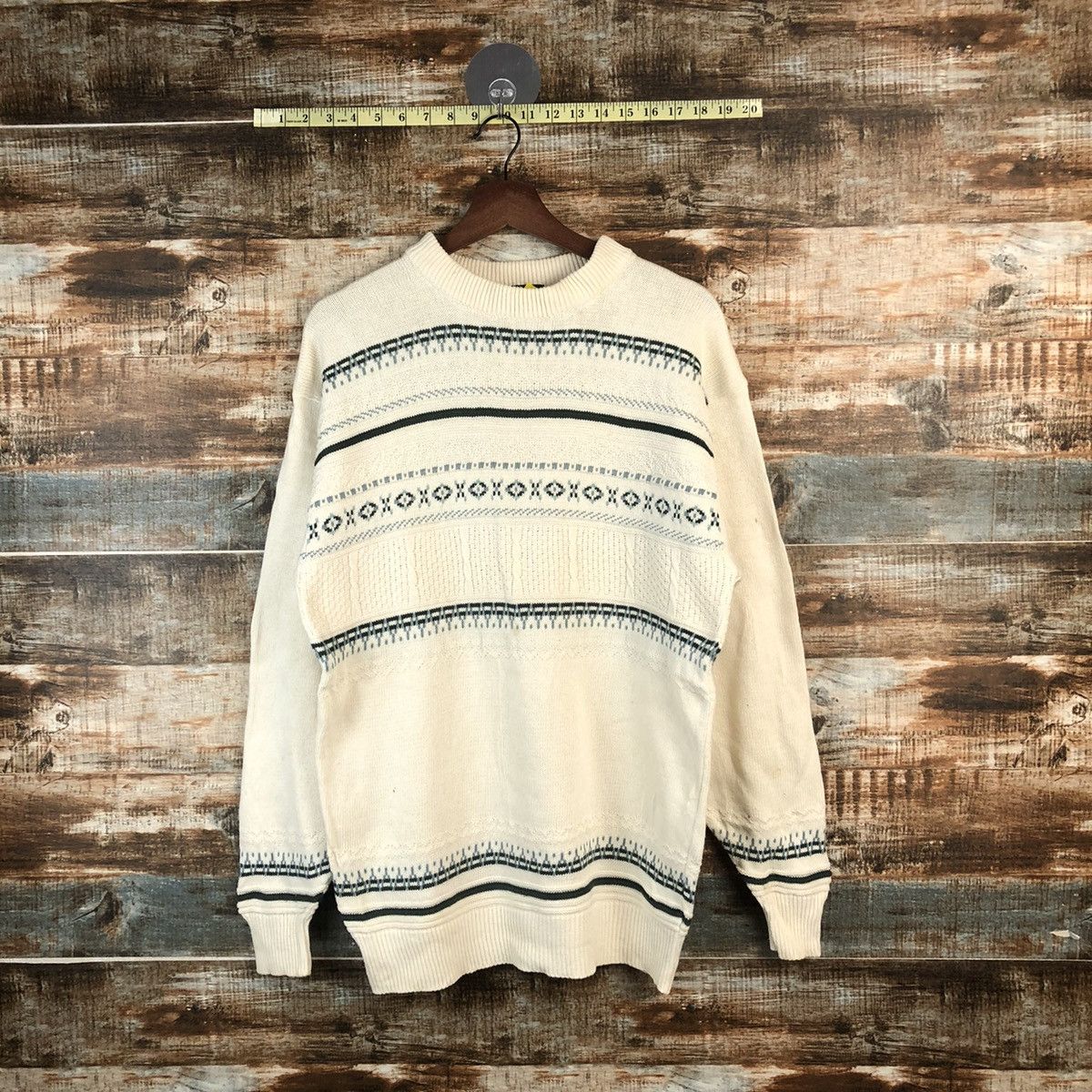 Homespun Knitwear DL Guy vintage japan stripe White sweatshirt Knitwear #C752 Size US M / EU 48-50 / 2 - 1 Thumbnail