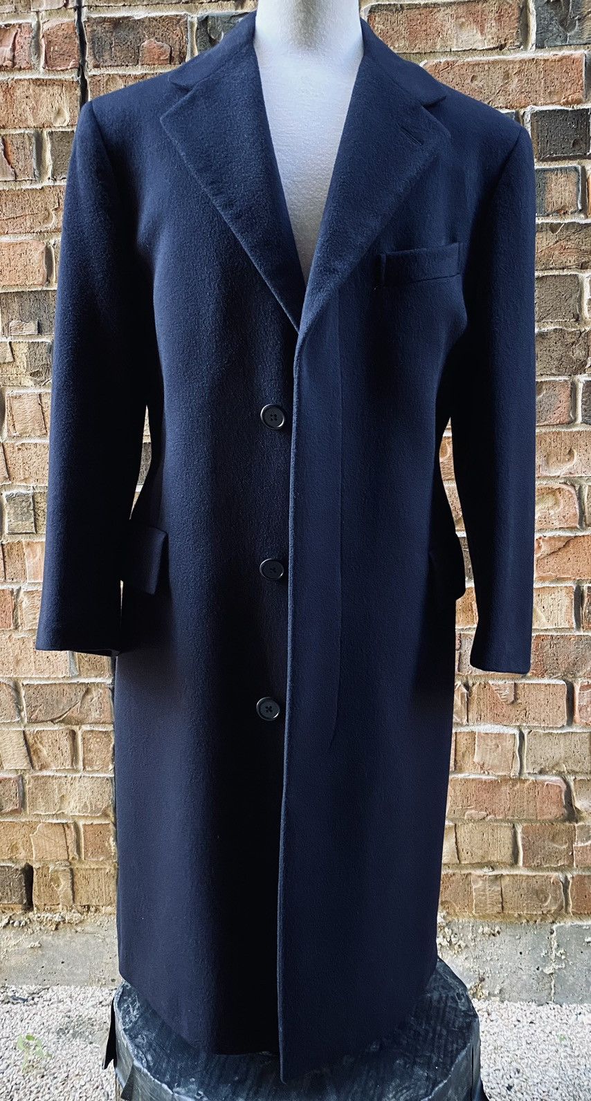 PRL 🇮🇹 Navy Cashmere Heritage Topcoat Made in Italy 38