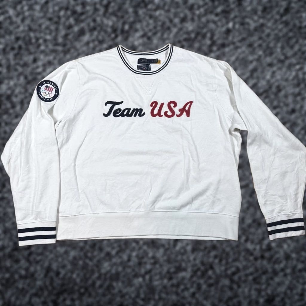 Ralph Lauren VINTAGE Polo Ralph Lauren Sweatshirt Womens XL 2020 Olympic Team White Script Pullover Activewear Ladies XL White Olympics 2020 Women Mens? Size XL / US 12-14 / IT 48-50 - 1 Thumbnail