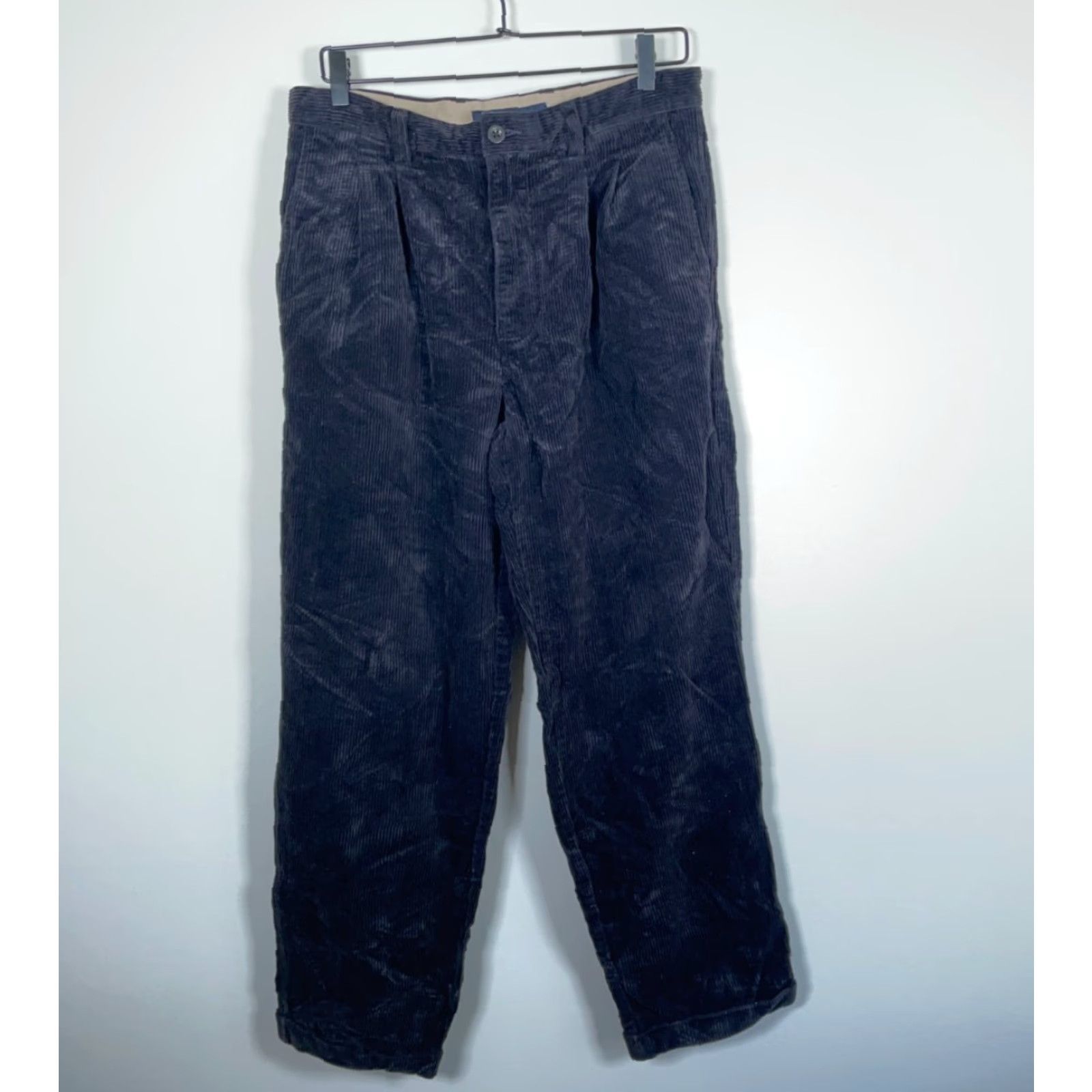 Gap GAP Easy Fit Corduroy Pants Men’s 32 x 30 Dark Blue Pleated Cuffed Vintage 90s Style Chino Size US 32 / EU 48 - 2 Thumbnail