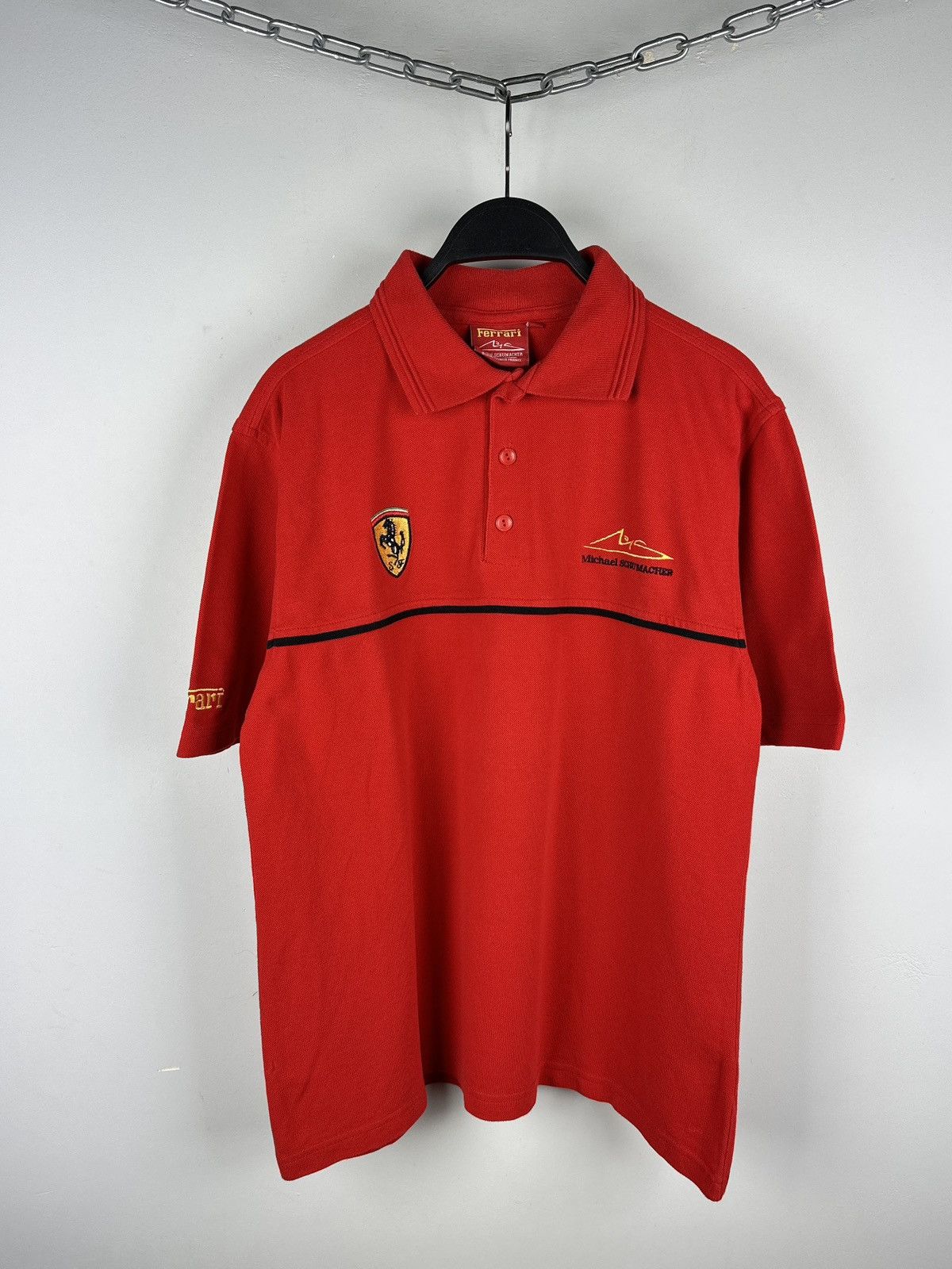 Ferrari × Vintage Vintage 90’s Ferrari Michael Schumacher Racing Polo T-shirt Size US M / EU 48-50 / 2 - 1 Thumbnail