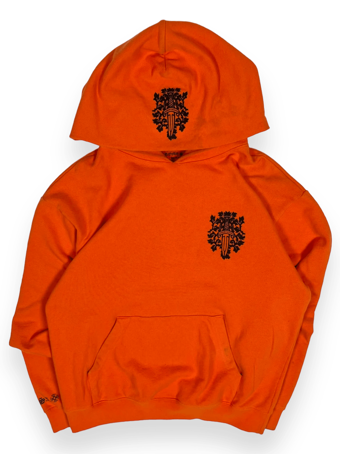24SS★入手困難【Chrome Hearts】Vine Daggerスウェットオレンジ Chrome Hearts Vine Dagger Crewneck Sweatshirt - SRM