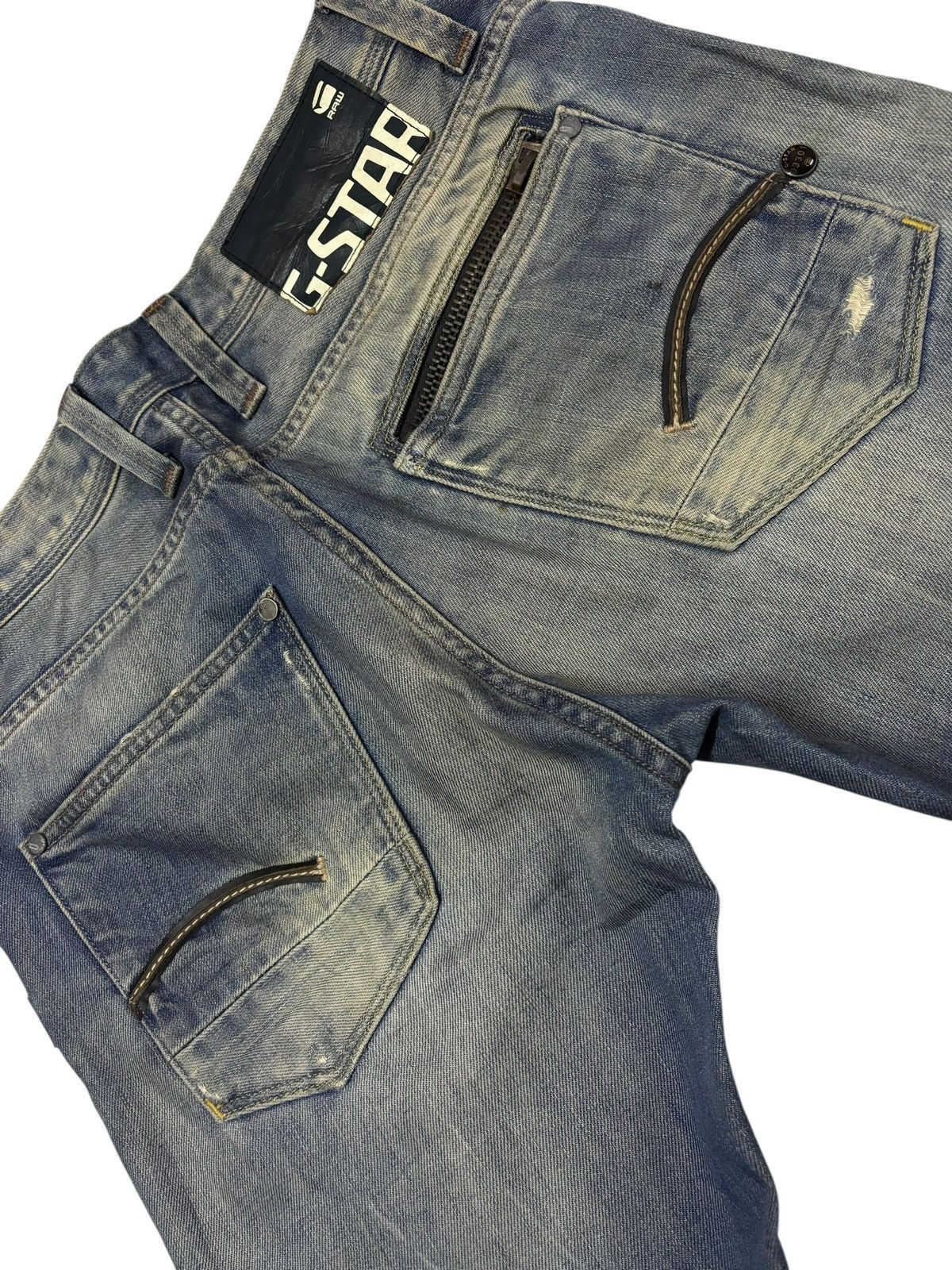 G-Star Vtg Y2k G Raw G-Star Distressed Mud Wash Jeans Size US 32 / EU 48 - 5 Thumbnail