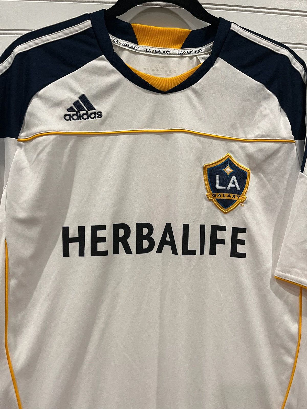 Adidas LA Galaxy Herbalife Soccer Jersey MLS Football White Gold, L Size US L / EU 52-54 / 3 - 3 Thumbnail
