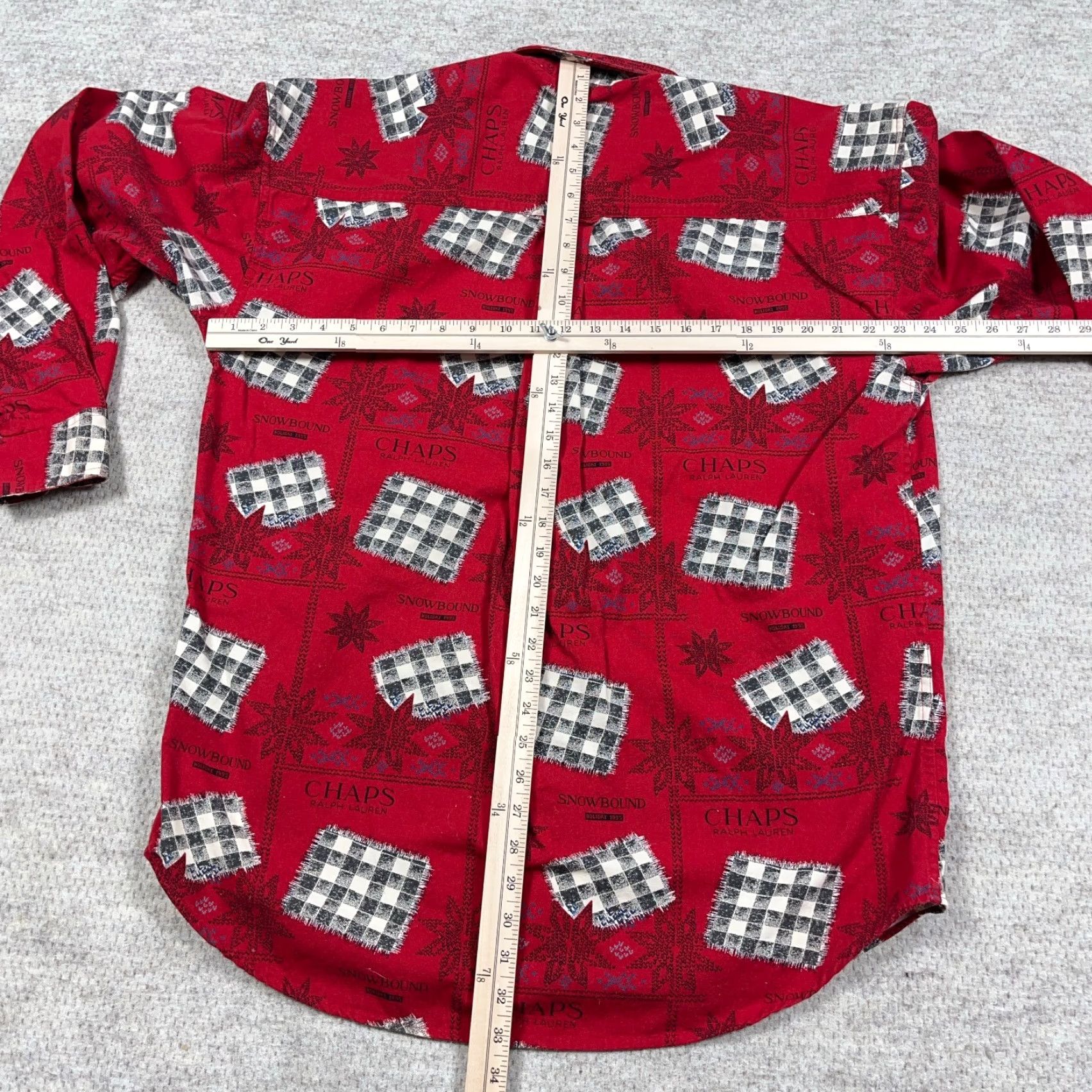 Chaps VINTAGE Chaps Ralph Lauren Shirt Men L Red Button-Up 90s Patchwork Print AOP Geometric Long Sleeve Cowboy Western Modern Preppy Logo Mens Size US L / EU 52-54 / 3 - 7 Thumbnail