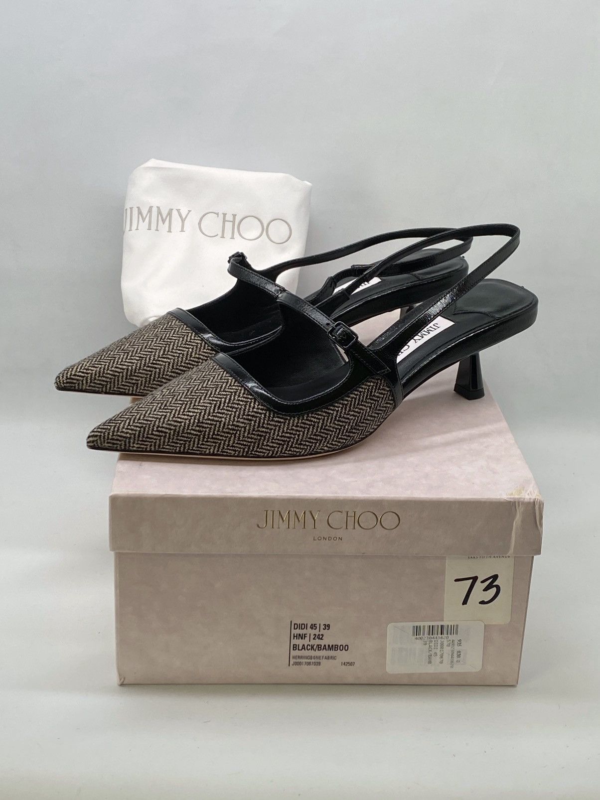 Jimmy Choo Jimmy Choo Didi 45MM Herringbone Slingback Pumps size 39 Size US 9 / IT 39 - 13 Thumbnail