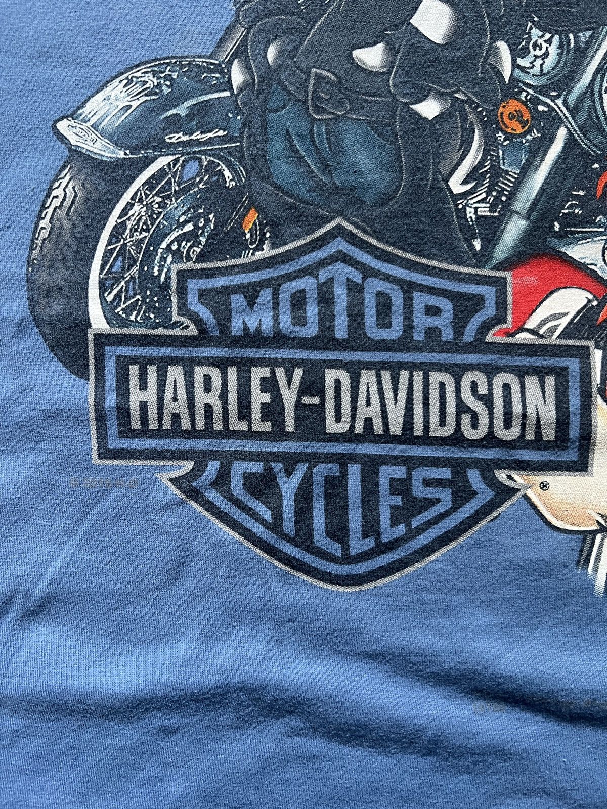 Harley Davidson Vintage Harley-Davidson x Looney Tunes T-Shirt (1990s) Blue Size US XL / EU 56 / 4 - 3 Thumbnail