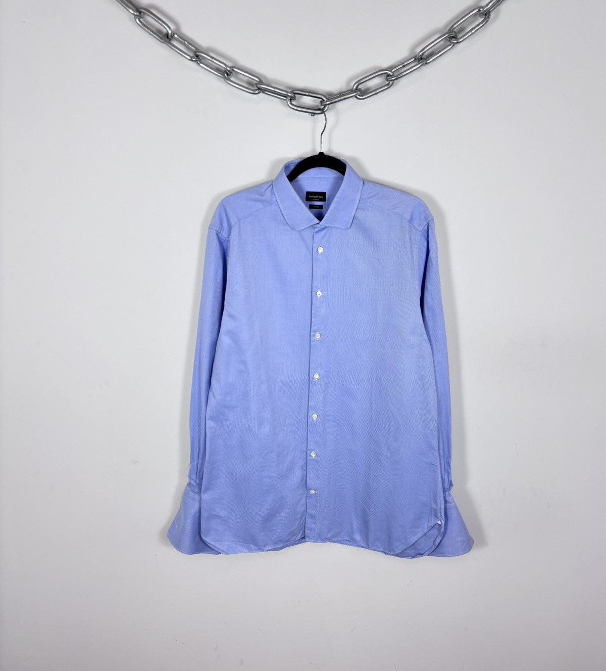 Ermenegildo Zegna Ermenegildo Zegna Trofeo Su Misura Men’s Blue Dress Shirt Size US XL / EU 56 / 4 - 1 Thumbnail