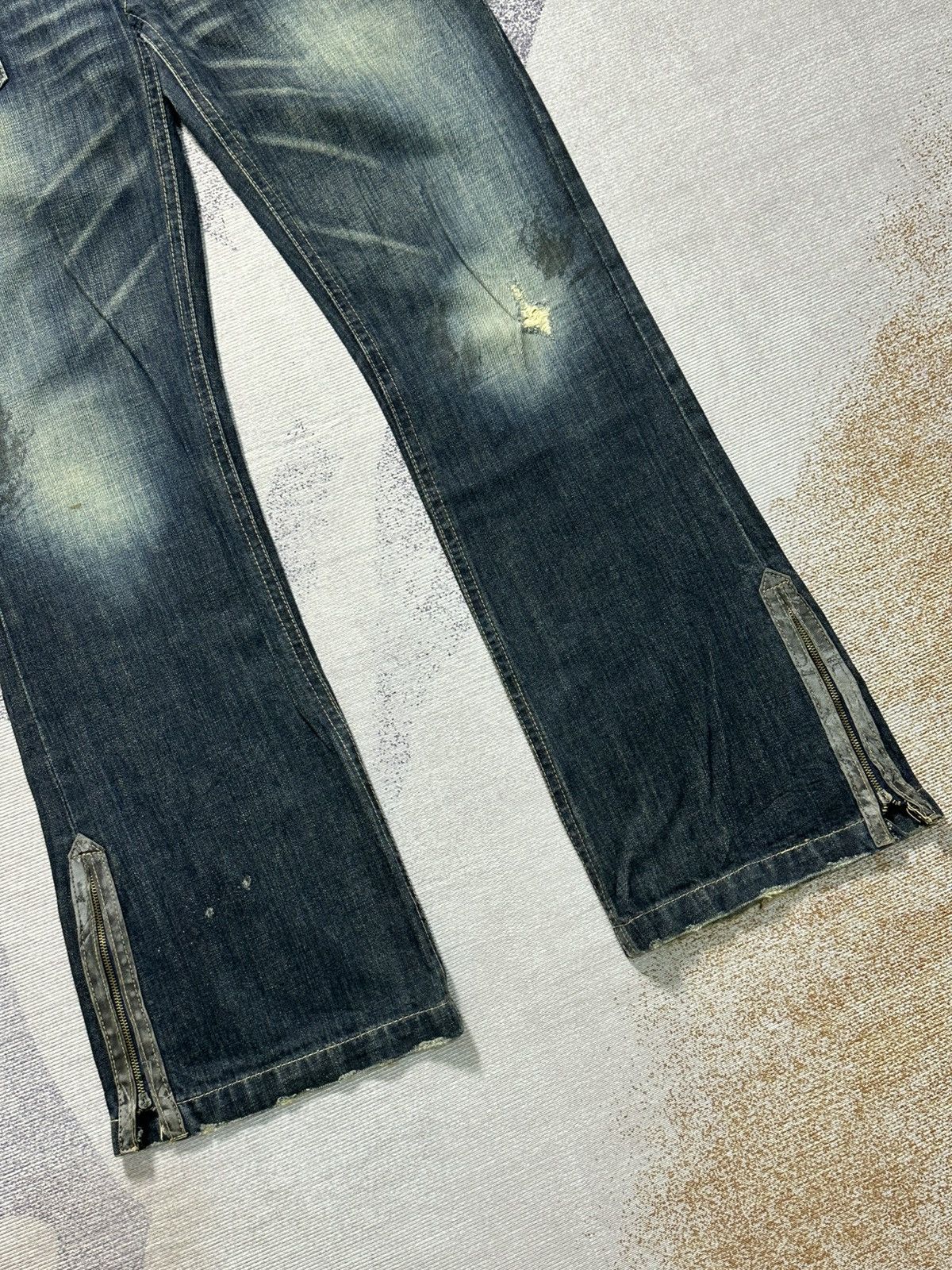 GOSTAR DE FUGA 2000s Flare Fuga Black Stone Washed Denim Jeans Size US 36 / EU 52 - 4 Thumbnail