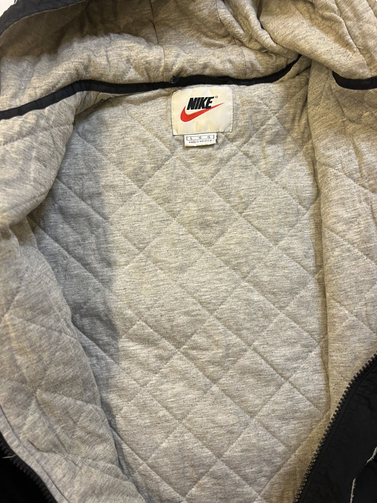 Nike × Vintage Vintage 90’s NIKE Big Check Zip-Up Jacket Size US L / EU 52-54 / 3 - 13 Thumbnail