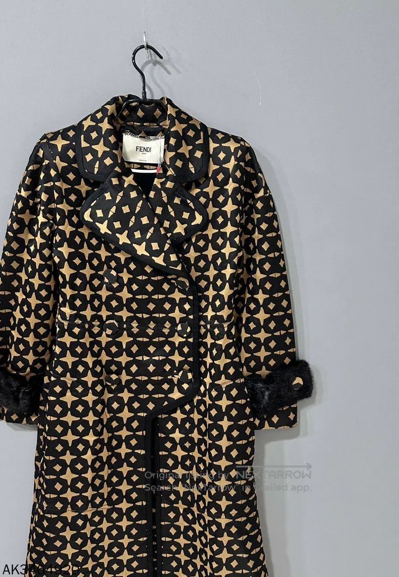 Fendi Fendi Double F belt cuff fur-trimmed long coat Size XS / US 0-2 / IT 36-38 - 2 Thumbnail
