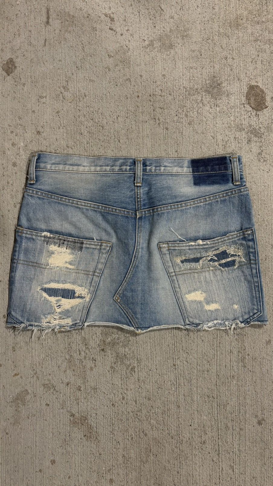Undercover Undercover AW2005 Arts & Craft Boro Heart Denim Skirt Size 31" - 7 Thumbnail