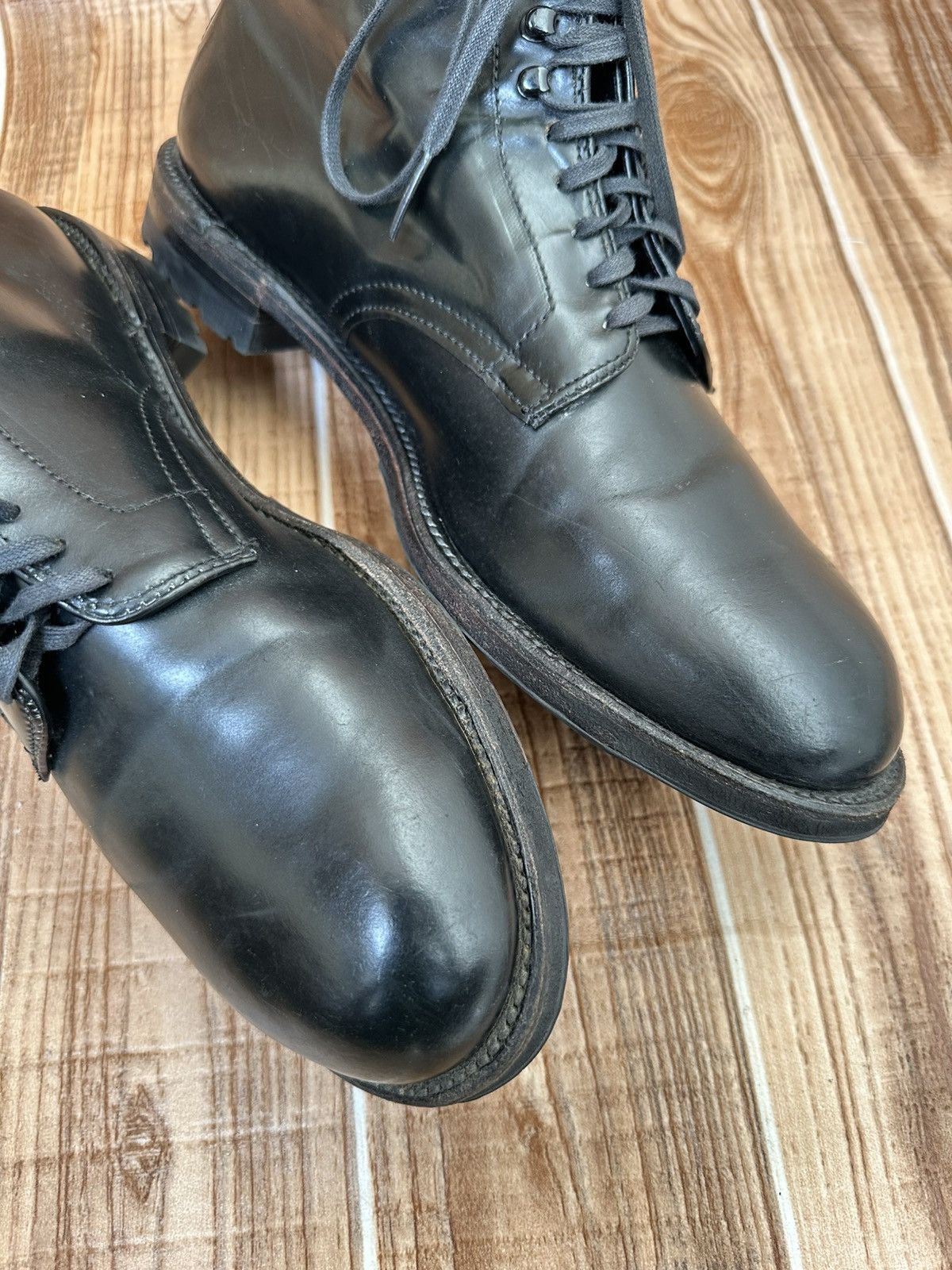 Alden Alden Black Shell Cordovan Leather Boots with Commando Sole Size US 10.5 / EU 43-44 - 8 Thumbnail