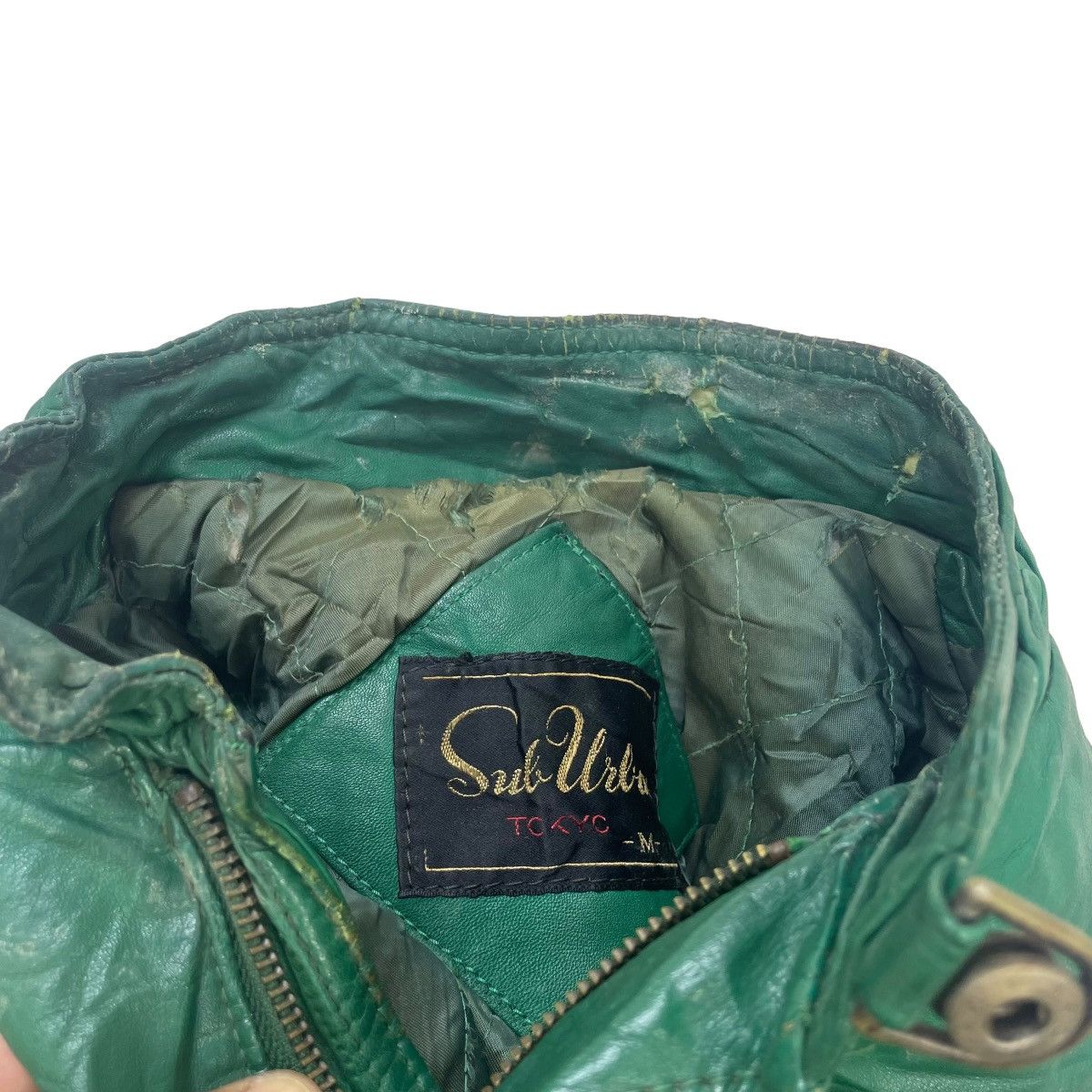 Genuine Leather × Vintage Vtg 80s Japanese Brand Sul Urban Varsity Leather Jacket Size US M / EU 48-50 / 2 - 9 Thumbnail