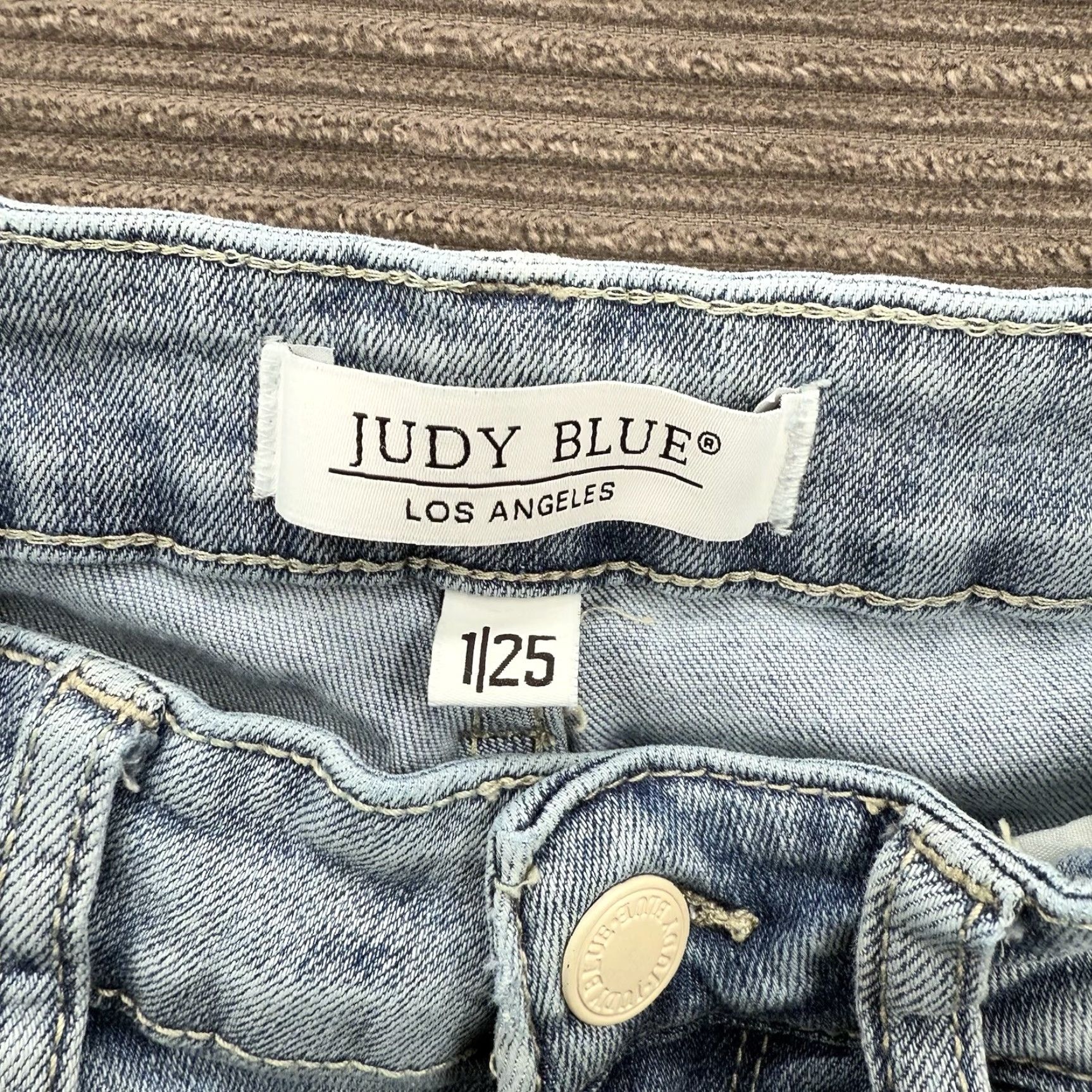 Vintage Judy Blue Jeans Women 25 Blue Cotton Mid Rise Distressed Skinny Comfort Denim Stretch Size 42" / US 20 - 3 Thumbnail