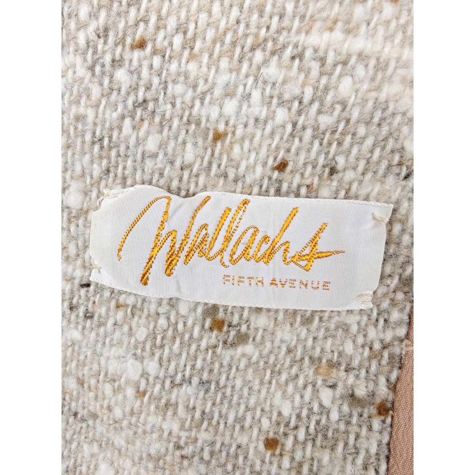 Pendleton VINTAGE Pendleton Blazer Womens 12 Beige 100% Wool Tweed Fringe Collarless Size XL / US 12-14 / IT 48-50 - 3 Thumbnail