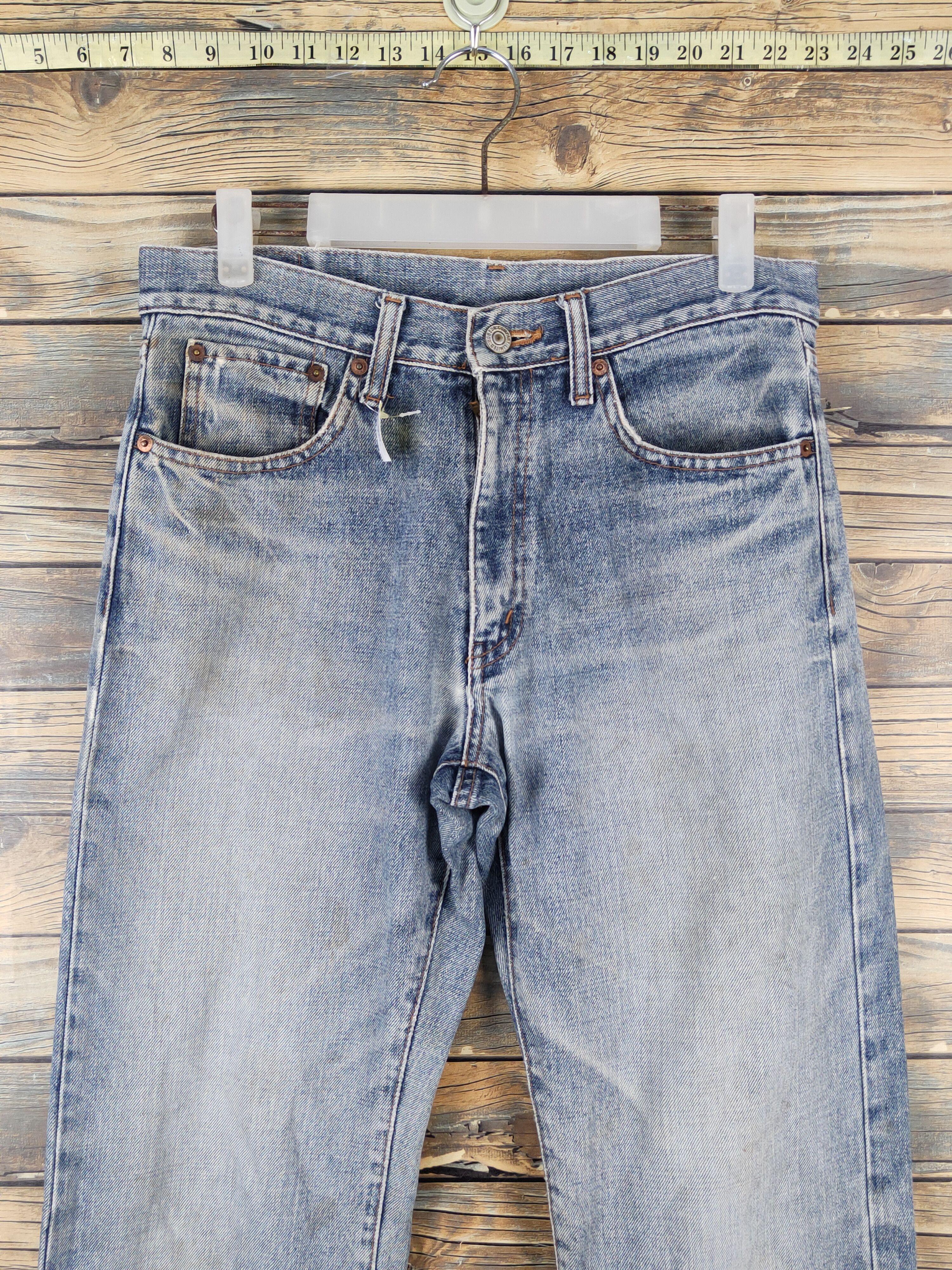 Vintage Bobson Blue Distressed Ripped vintage denim Jeans #W1480 Size US 31 - 2 Thumbnail