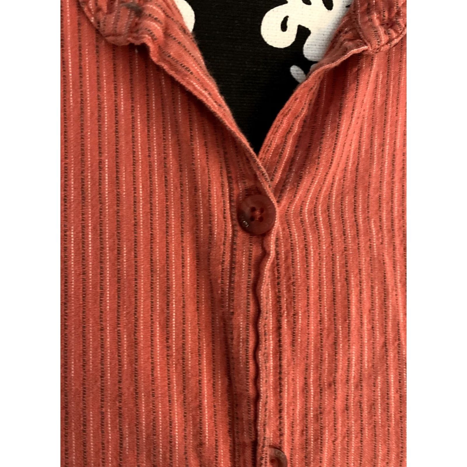 Vintage Columbia Womens Button Up 3/4 Sleeve Orange Striped Shirt L SZL #204 Shirt Mens? Size L / US 10 / IT 46 - 2 Thumbnail