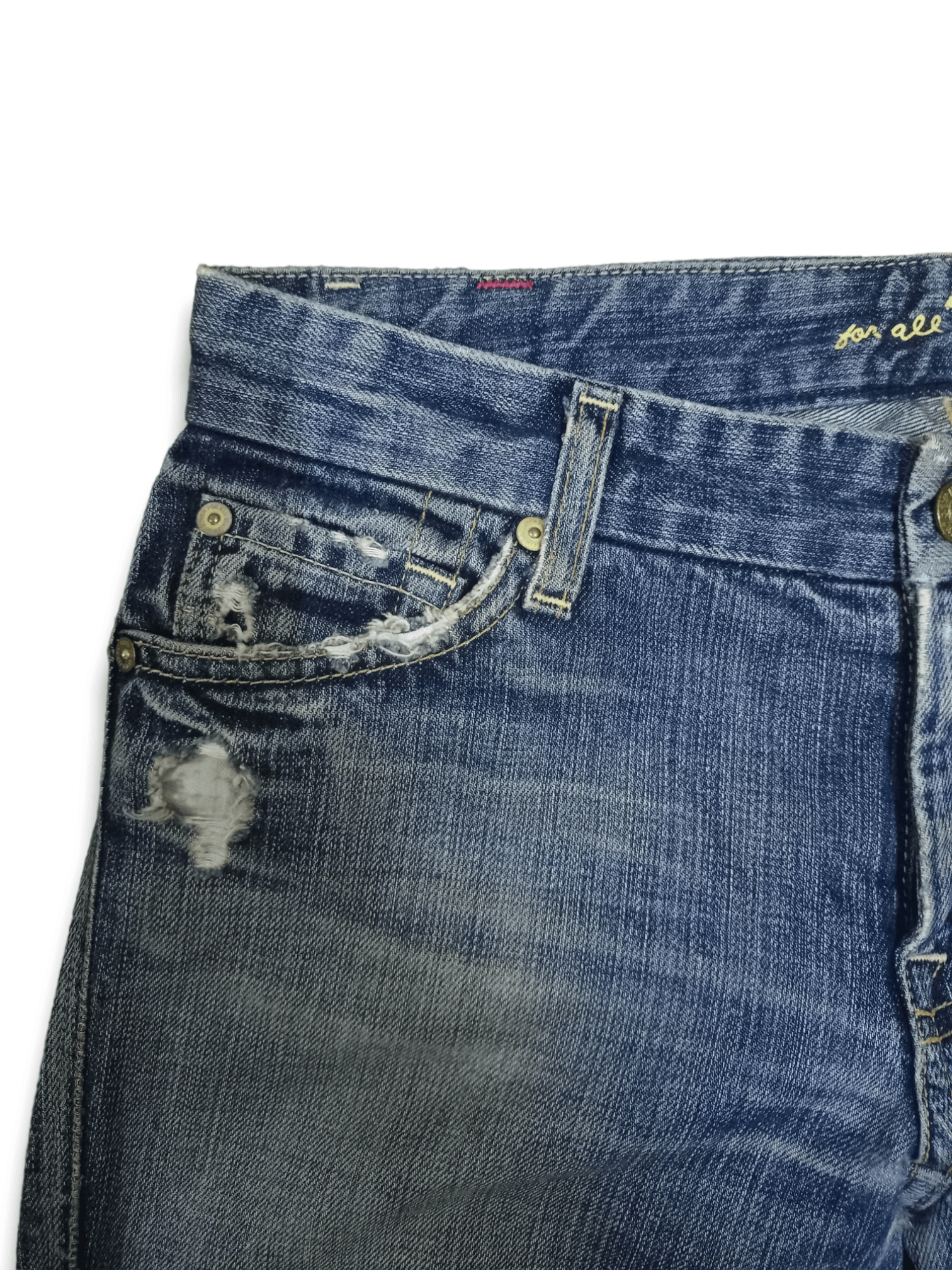 7 For All Mankind Vintage 7 For All Mankind Bell Bottom Distressed Flare Jeans Size 31" - 5 Thumbnail