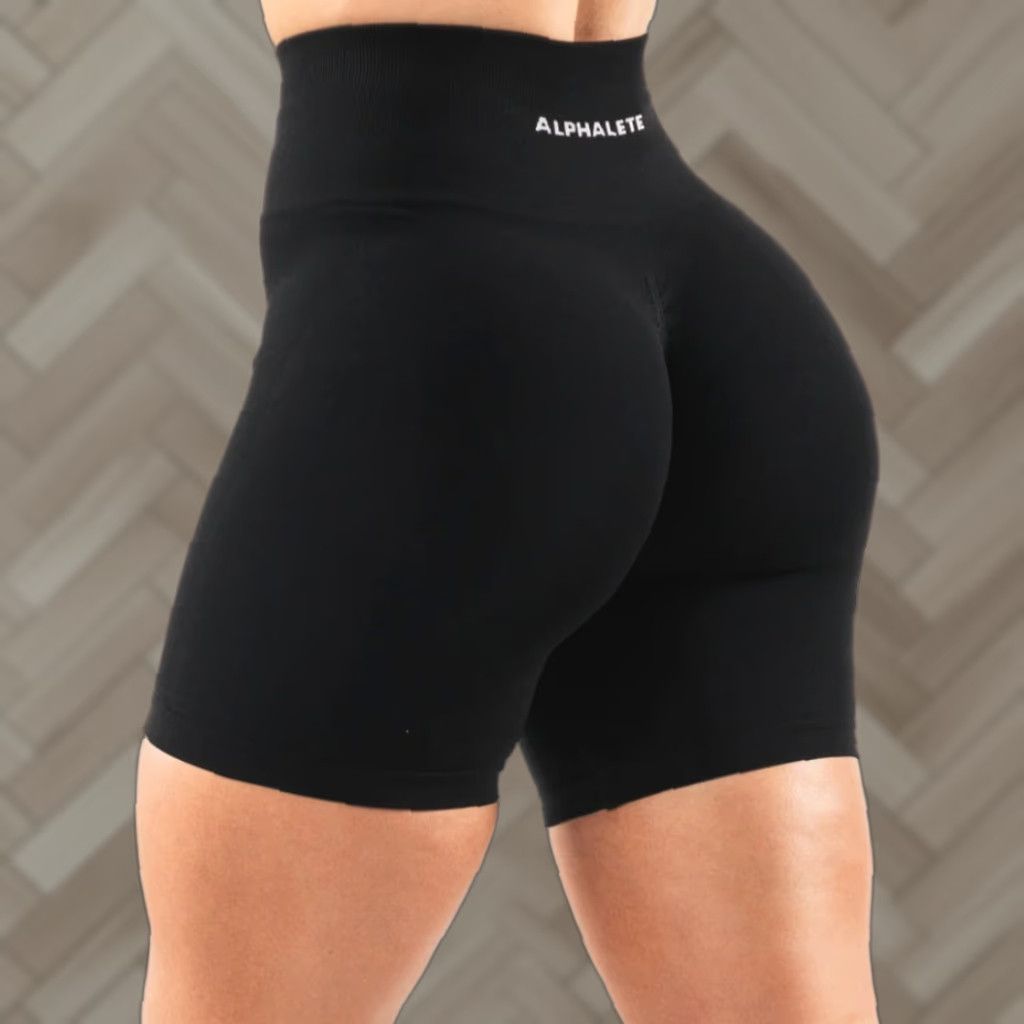 Vintage NWT Alphalete Womens Amplify Biker Shorts 7.5 Black Small Activewear Gym Scrunch Size 28" / US 6 / IT 42 - 1 Thumbnail