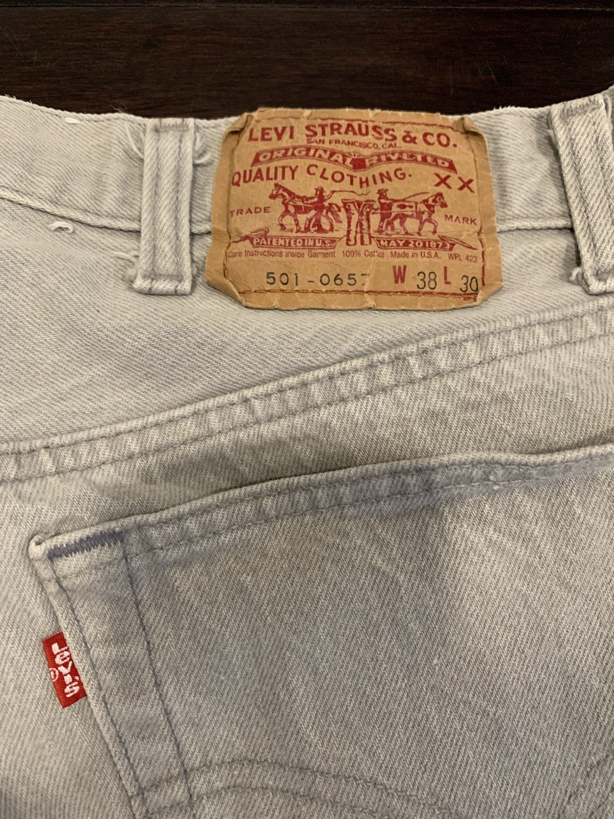 Levi's Vintage Clothing 90s Levis 501 faded grey denim Size US 38 / EU 54 - 11 Thumbnail