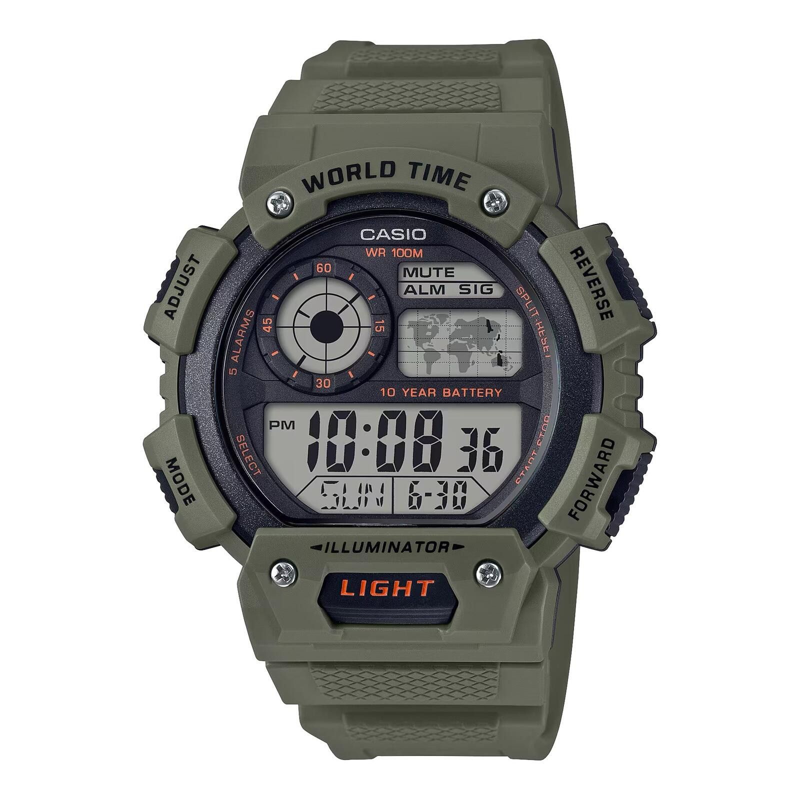 Casio Casio Unisex Olive-World Time Watch - Casio AE_1400WH_3A Size ONE SIZE - 1 Preview