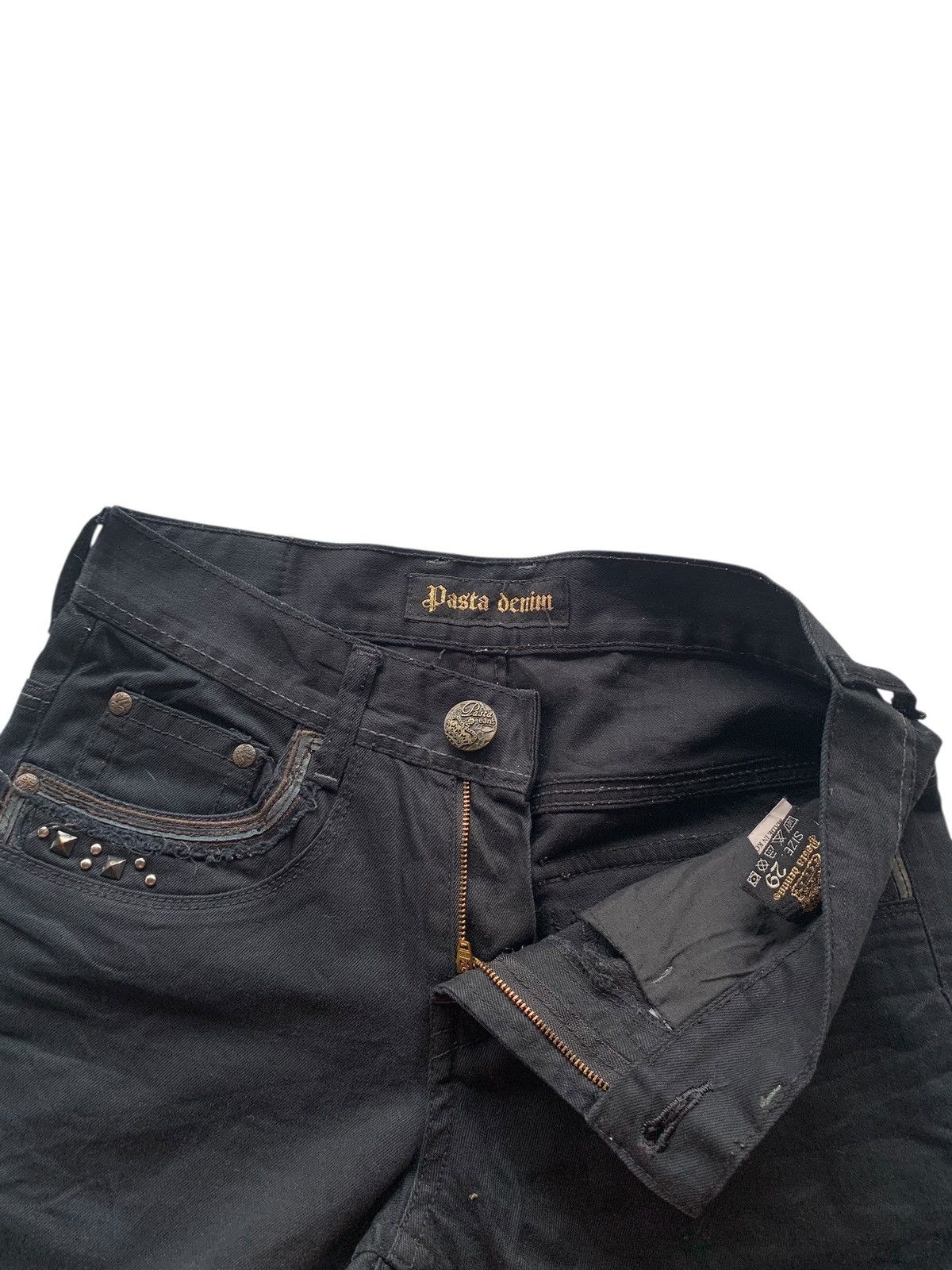 Tornado Mart PUNK PASTA DENIM STUDDED JAPANESE STYLE PANTS Size US 29 - 13 Thumbnail