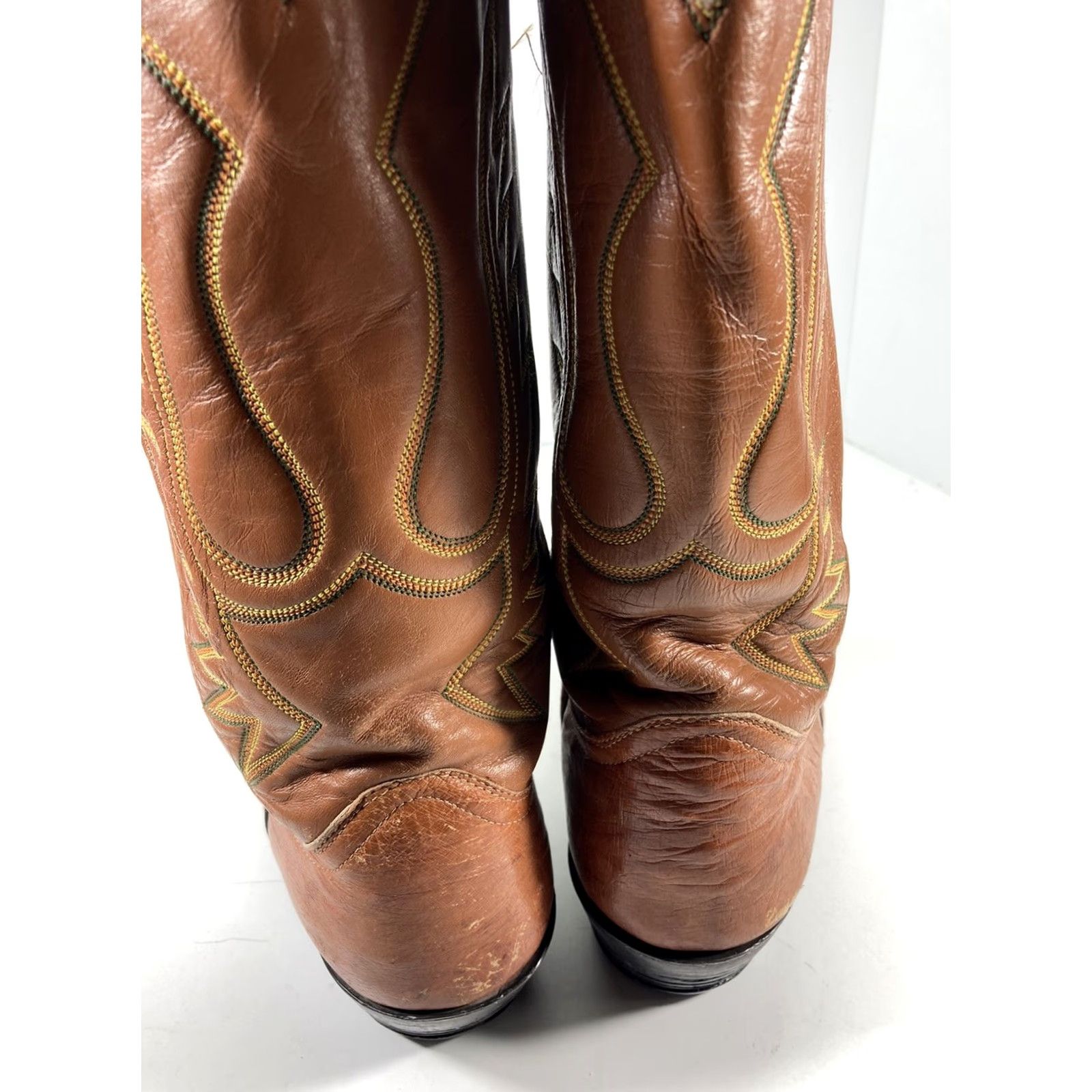 CO Adams Boot Co Smooth Ostrich Boots Men Size 10 D Peanut Brittle Western Vintage Boots Size US 10 / EU 43 - 7 Thumbnail