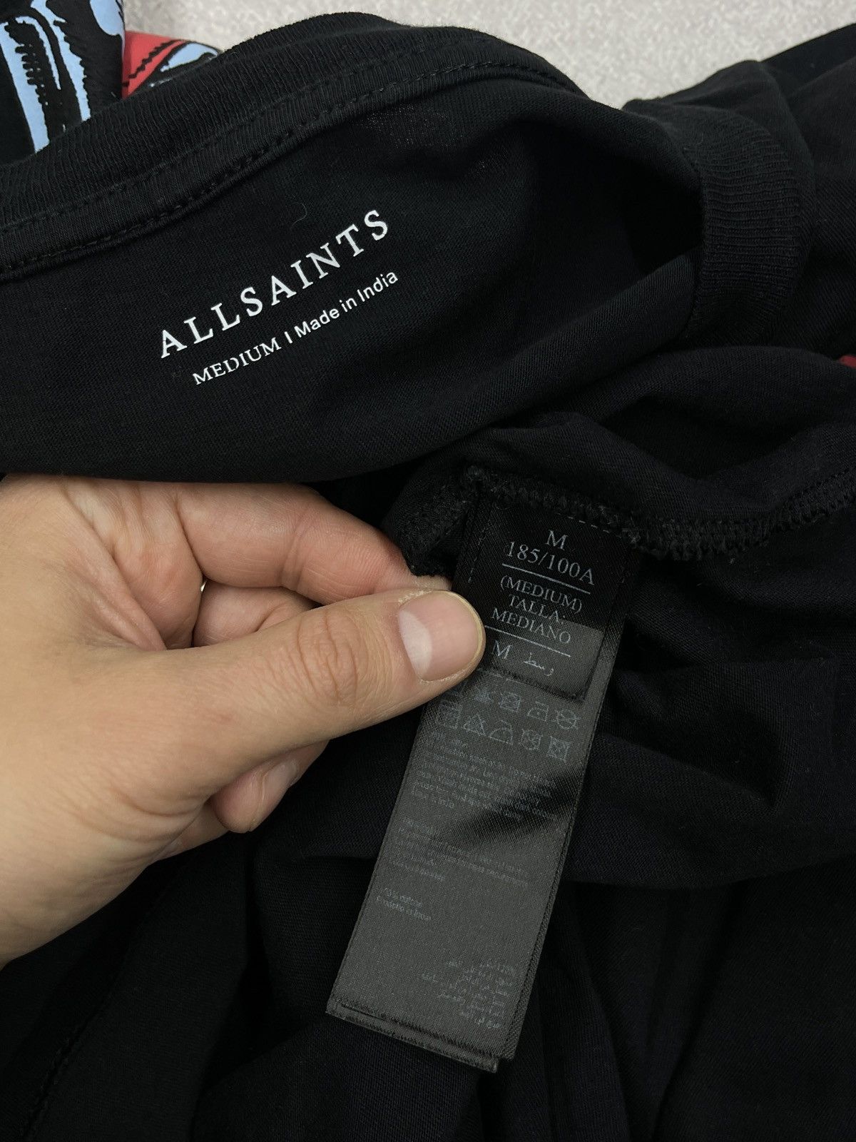 Allsaints Mens AllSaints Bleeding Heart Crew Black T Shirt Big Logo Size US M / EU 48-50 / 2 - 9 Thumbnail
