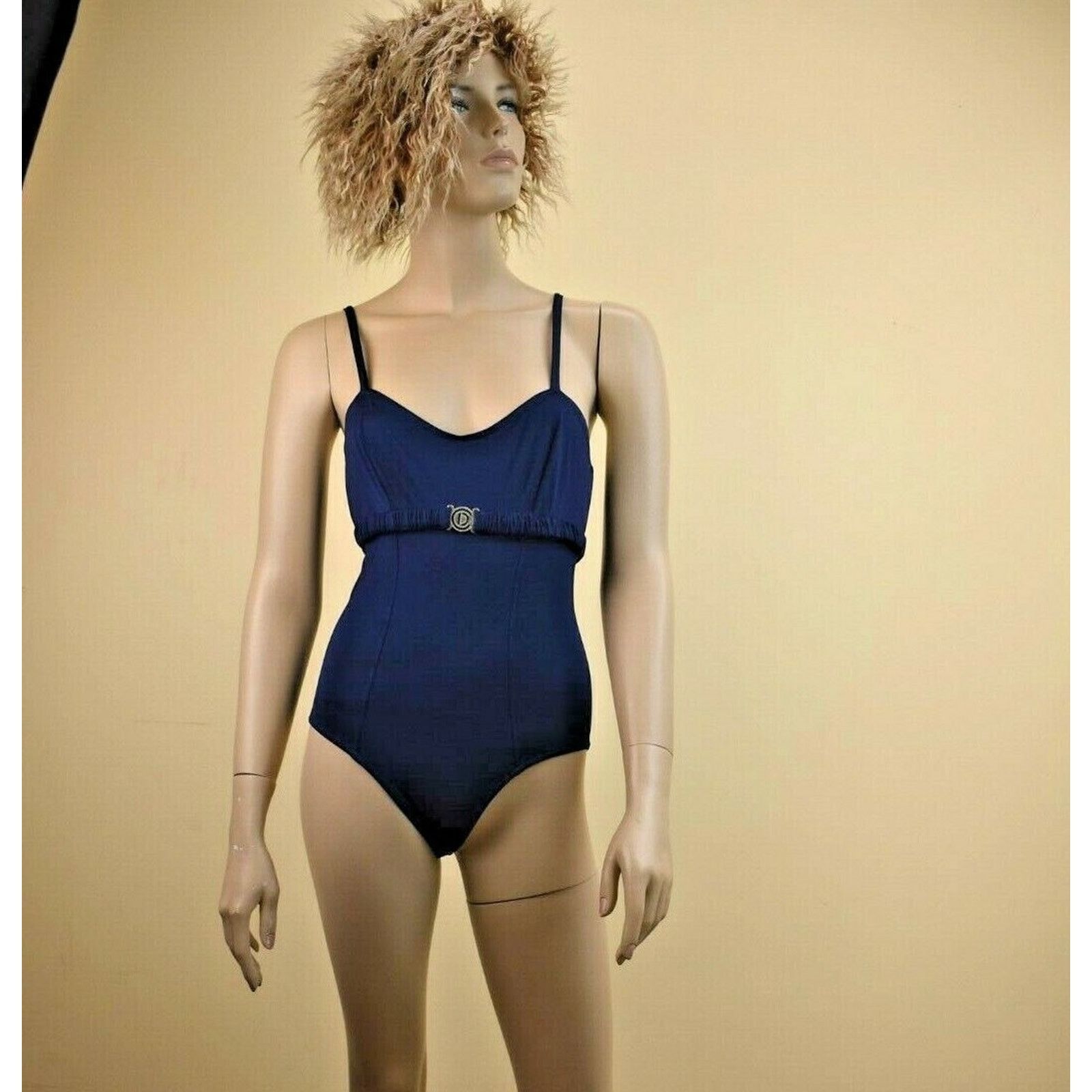 Dior DIOR BLUE NYLON NON ADJUSTABL BELTED ONE PIECE SWIMSUIT 10 Size ONE SIZE - 5 Thumbnail
