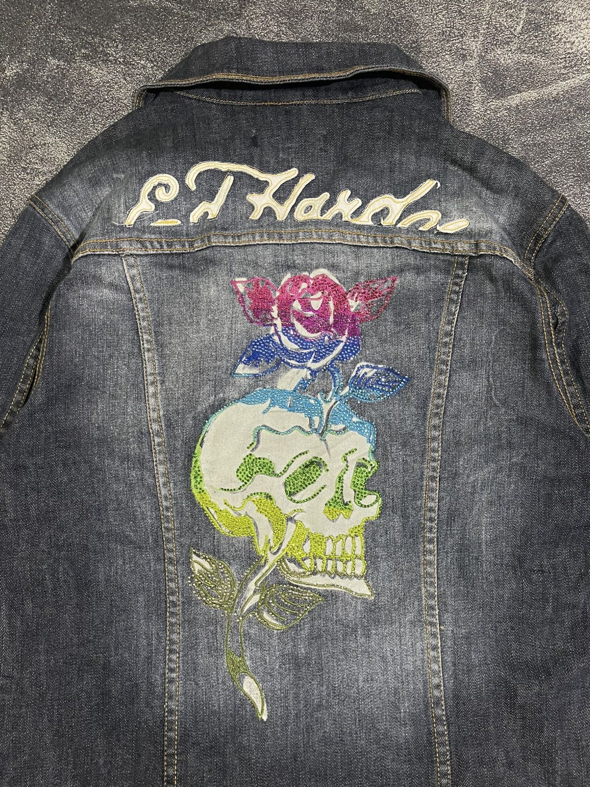 Ed Hardy Ed Hardy Skull Flowers Denim Jacket Size US M / EU 48-50 / 2 - 4 Thumbnail