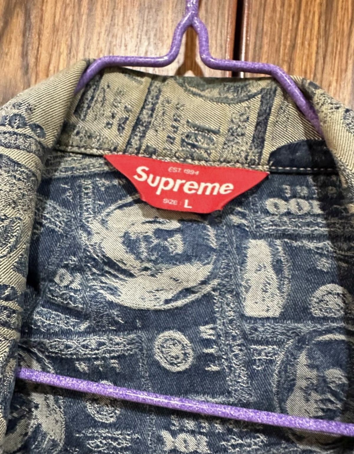Supreme Supreme 100 dollars bill trucker denim Jacket Size US L / EU 52-54 / 3 - 2 Thumbnail