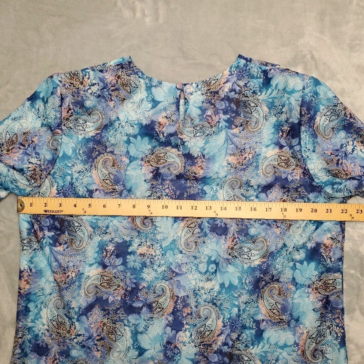 Vintage VINTAGE California Looks Top Womens 14W Blue Paisley Blouse Shirt 80s 90s Made in USA Womens Size XL / US 12-14 / IT 48-50 - 8 Thumbnail