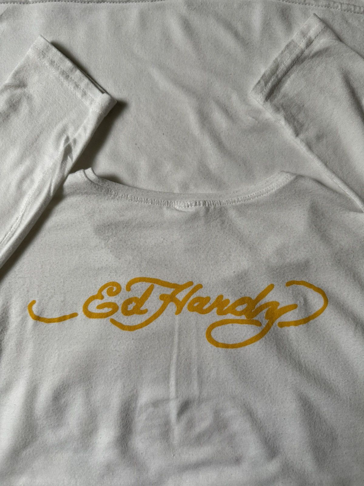 Christian Audigier × Ed Hardy × Vintage Vintage Y2K Ed Hardy Skinny Stretch Long Sleeve Tee Size US S / EU 44-46 / 1 - 6 Thumbnail