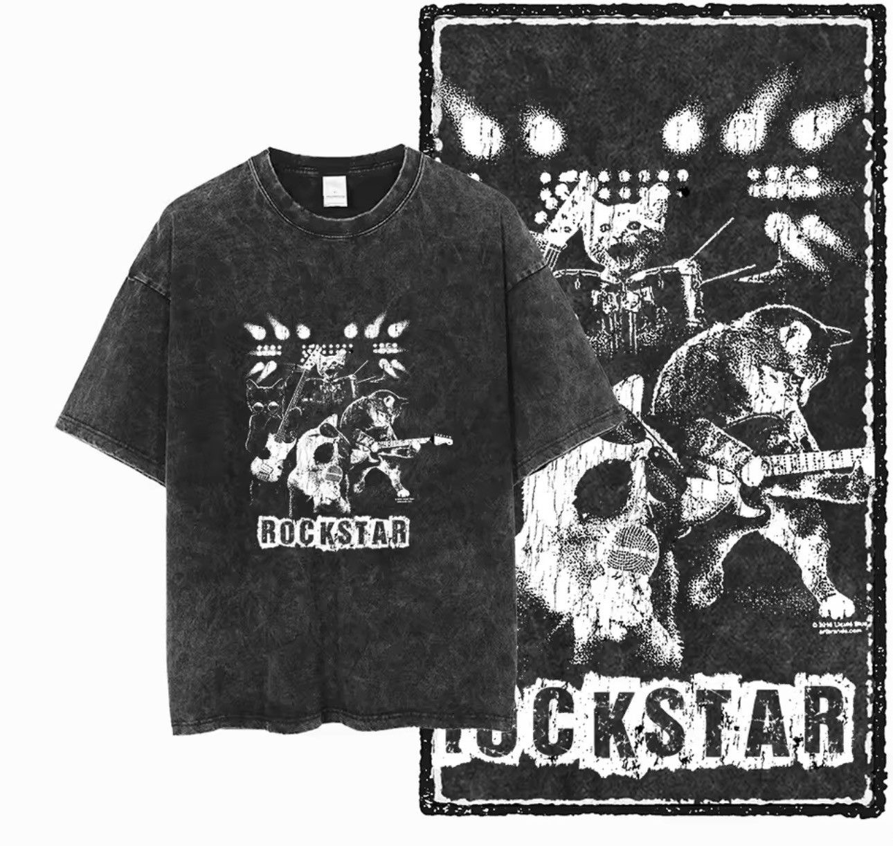 Japanese Brand Vintage Wash Rock Band Cat Tee Size US XXL / EU 58 / 5 - 2 Thumbnail