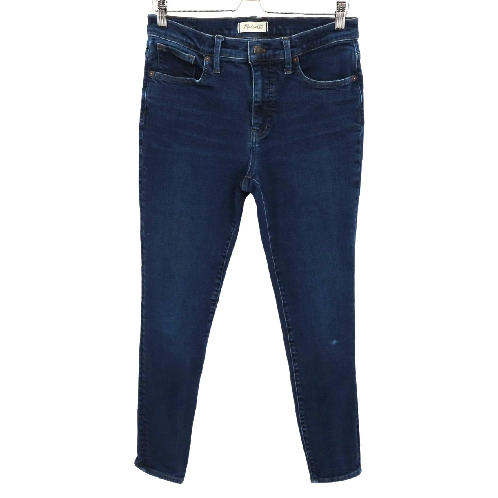 Madewell Madewell Jeans Denim 30 9in Mid Rise Skinny Dark Wash Blue Cotton Blend Women Regular Inseam 9" 27.5" Pocket 5-Pocket Size 30 Size 30" / US 8 / IT 44 - 2 Thumbnail