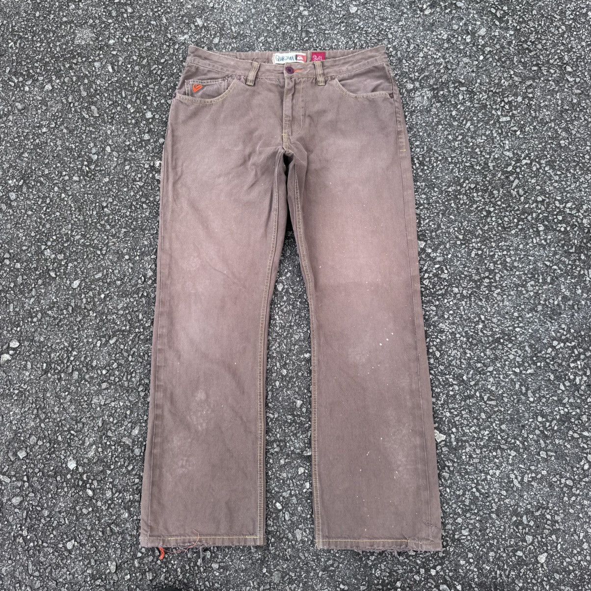 Quiksilver Vintage 90s Quiksilver Distressed Denim Jeans Brown Size US 34 / EU 50 - 2 Thumbnail