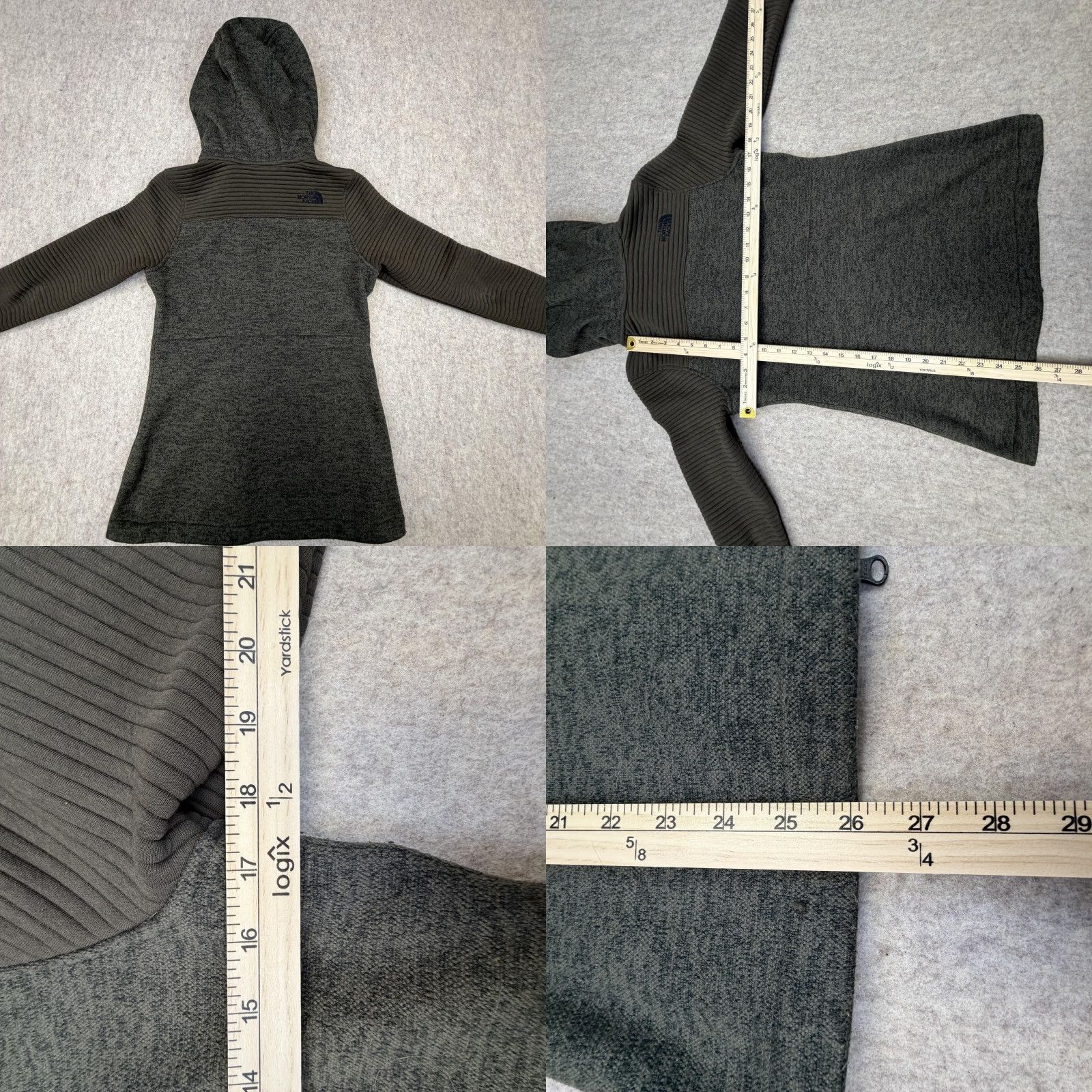 The North Face The North Face Jacket Womens Small Gray Fleece Hooded Full Zip Ribbed Sleeves Size S / US 4 / IT 40 - 8 Thumbnail