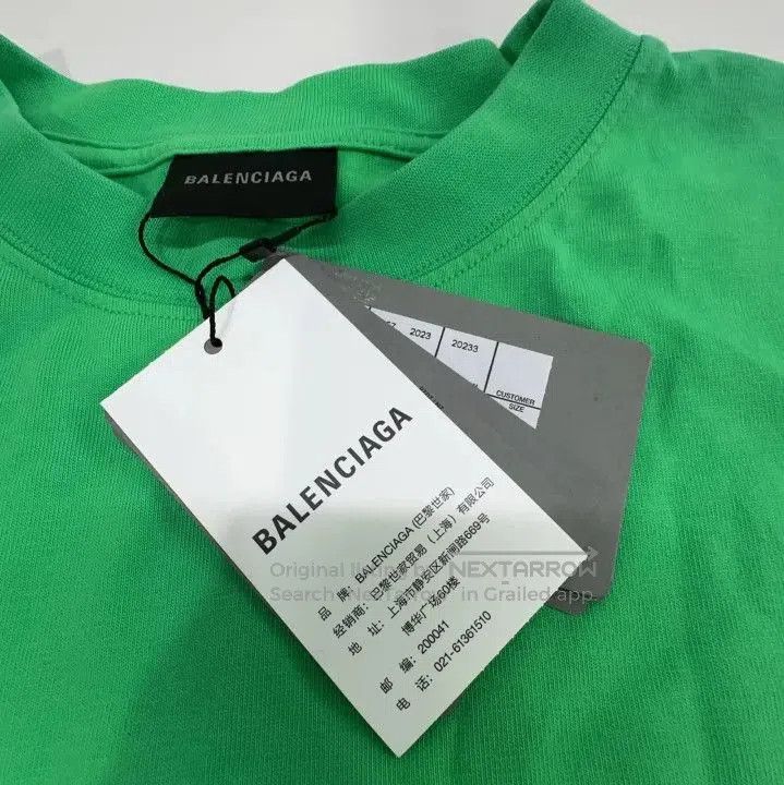 Balenciaga Balenciaga Green Graphic Short Sleeve T. Size US XS / EU 42 / 0 - 4 Thumbnail